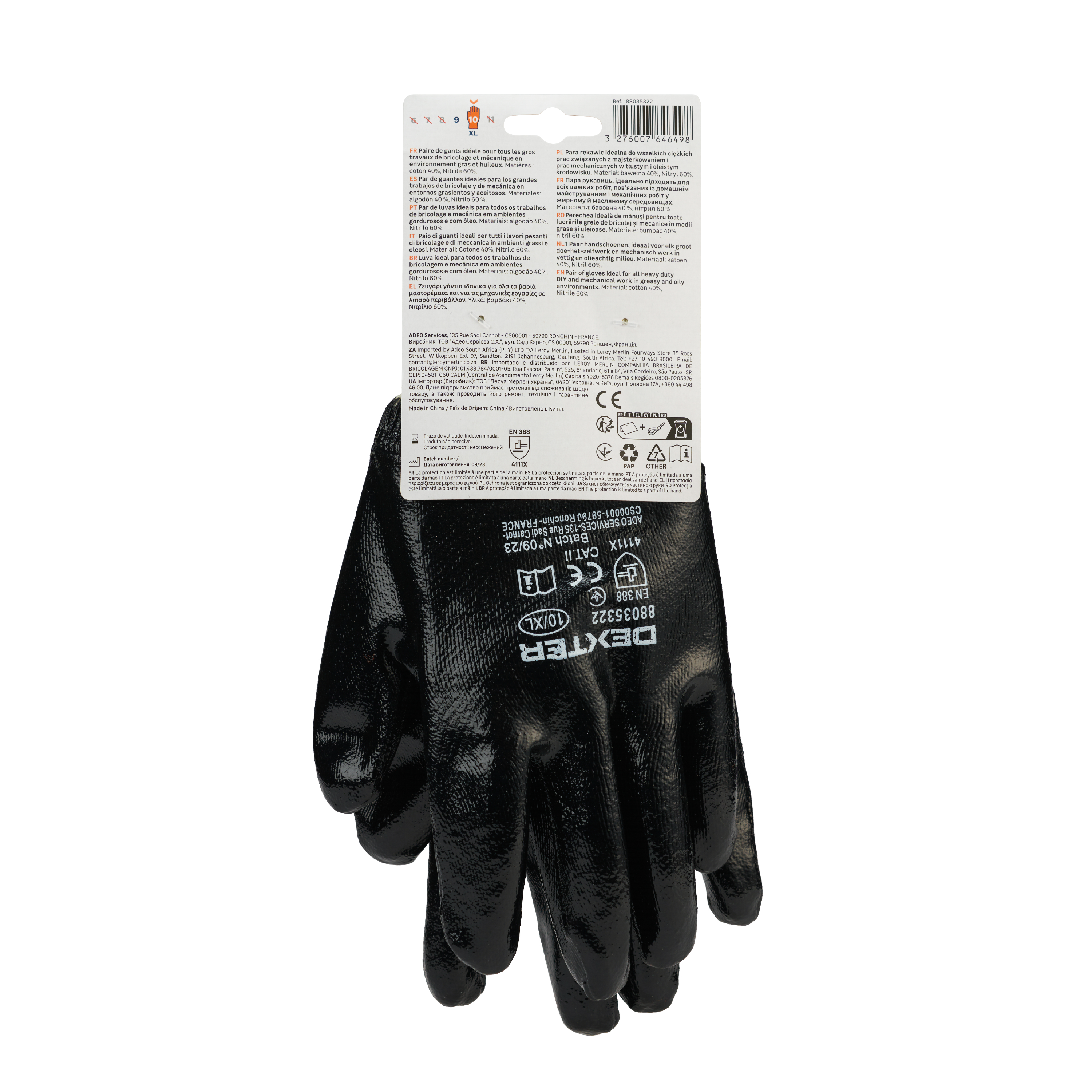 Paire de gants pour outil de manutention nitrile, T 10 DEXTER - 4