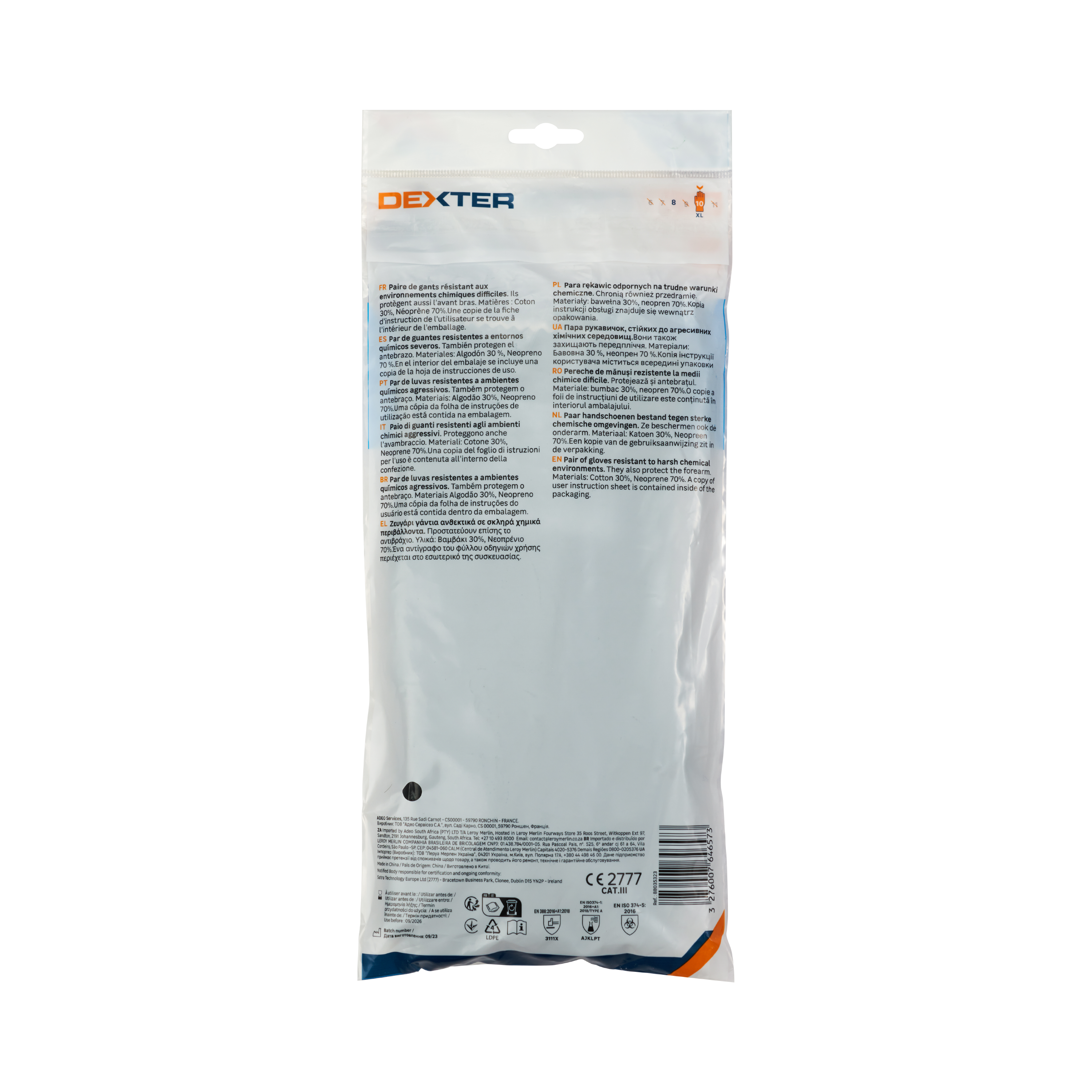 Guantes Químicos DEXTER - Talla 10 - 4