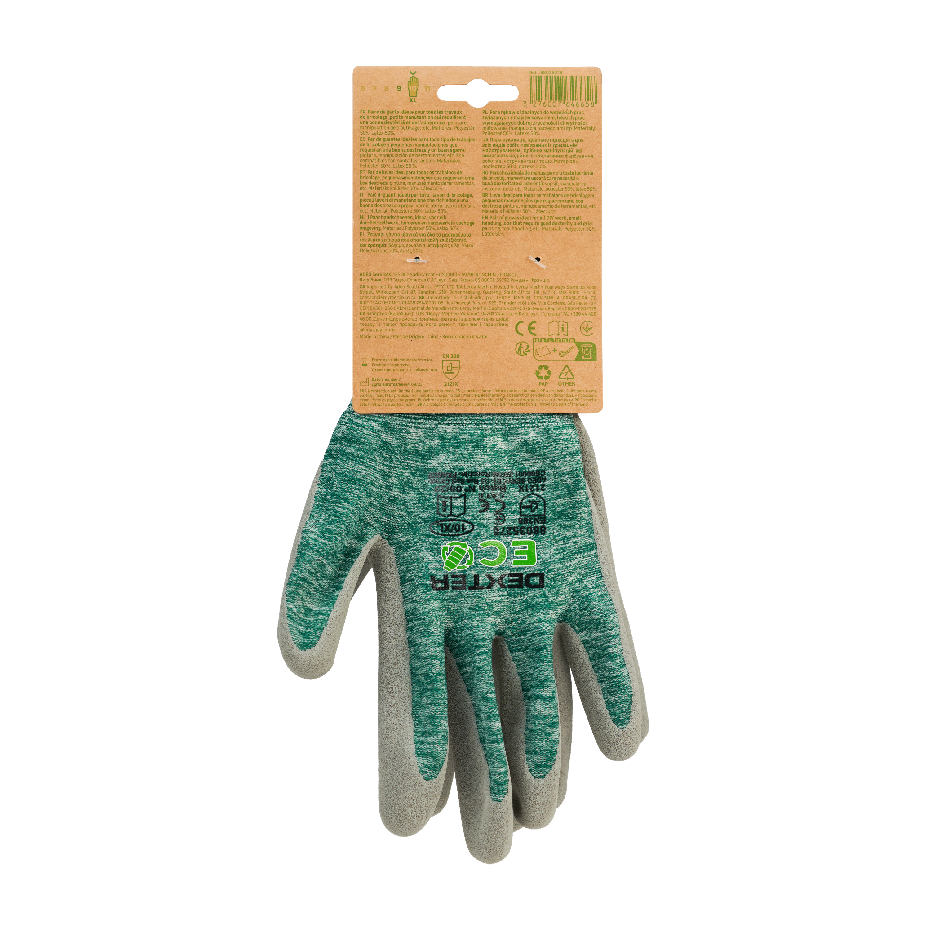 Guantes Trabajo Material Reciclado DEXTER - Talla 10 - 5