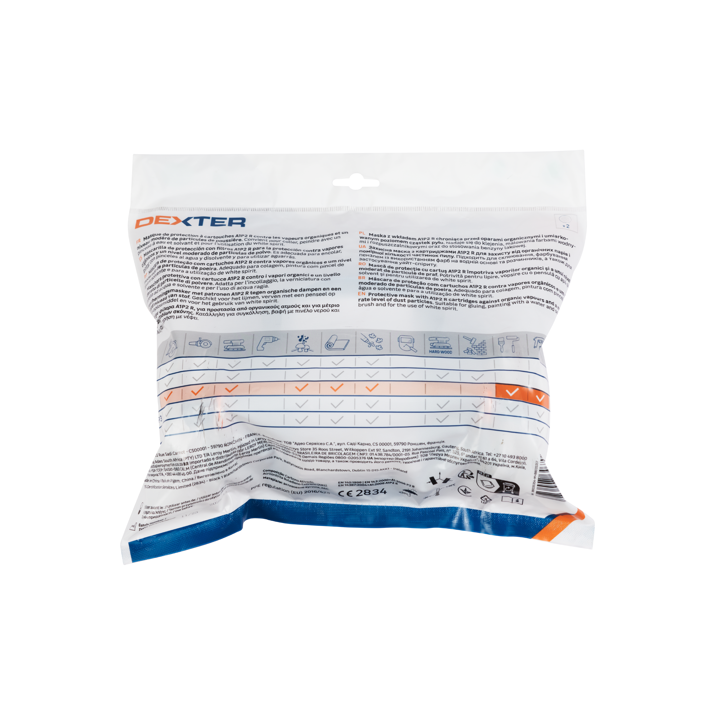 Mascarilla  DEXTER + 2 filtros A1PS R ABS - 5
