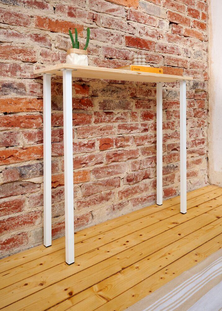 Pied de table carré Hettich, acier brossé, 2.5x2.5 cm x hauteur 70 cm - 2