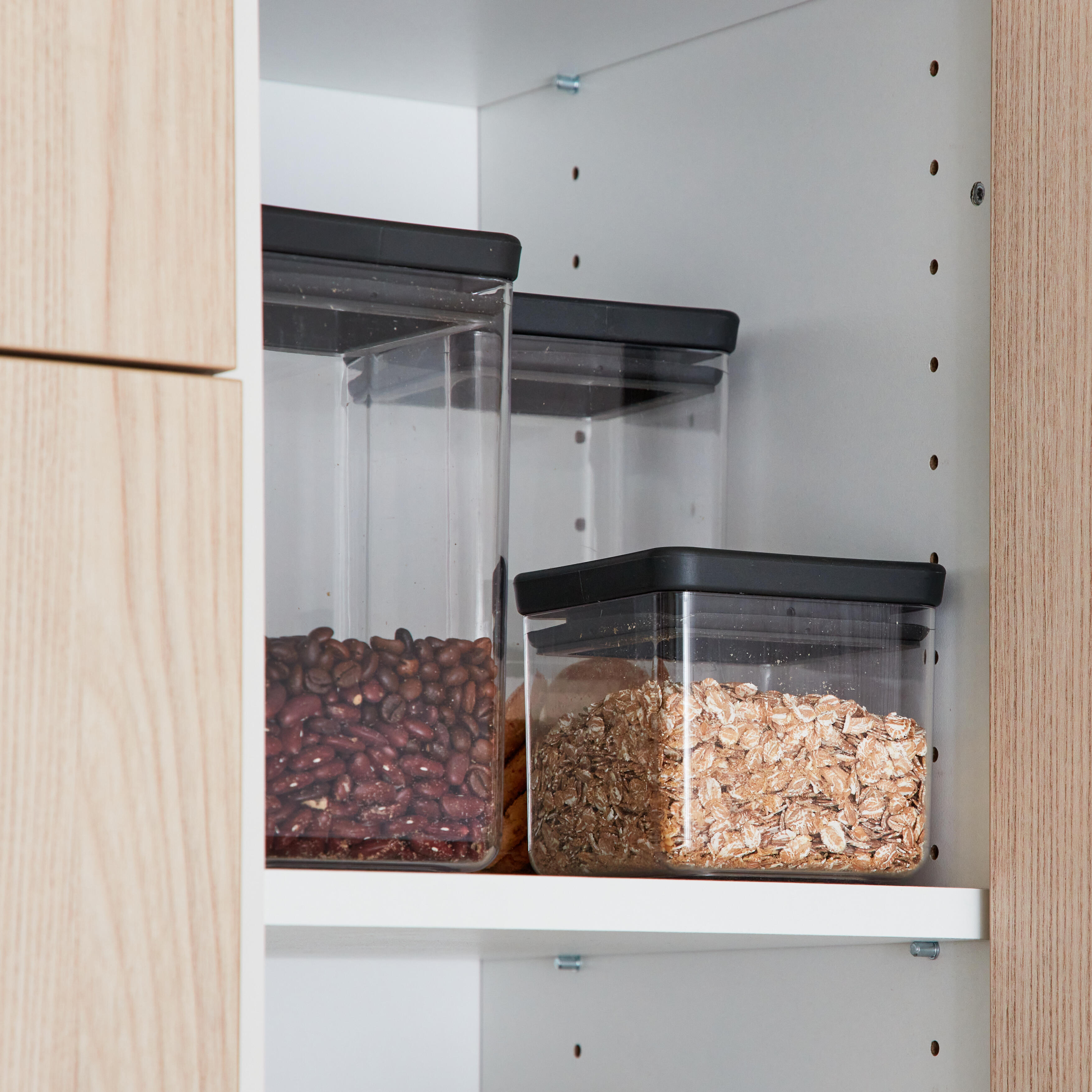 Lot de 4 boîtes carrées en verre BRABANTIA gris foncé - 2