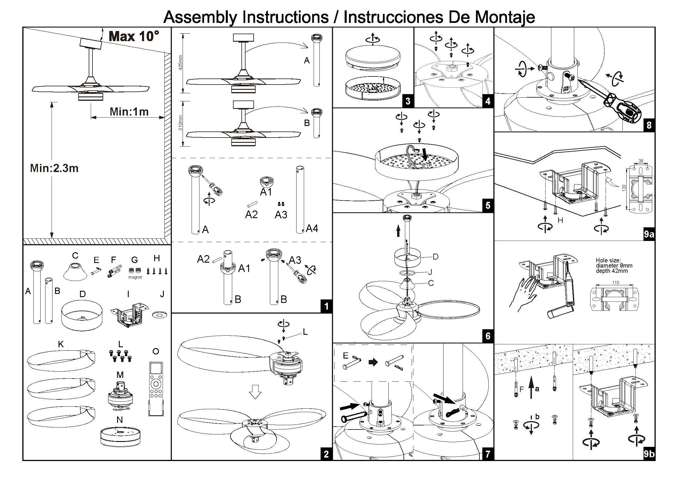 Ventilateur de plafond LED silencieux, Infinity, 92.5 cm, MANTRA, blanc - 5