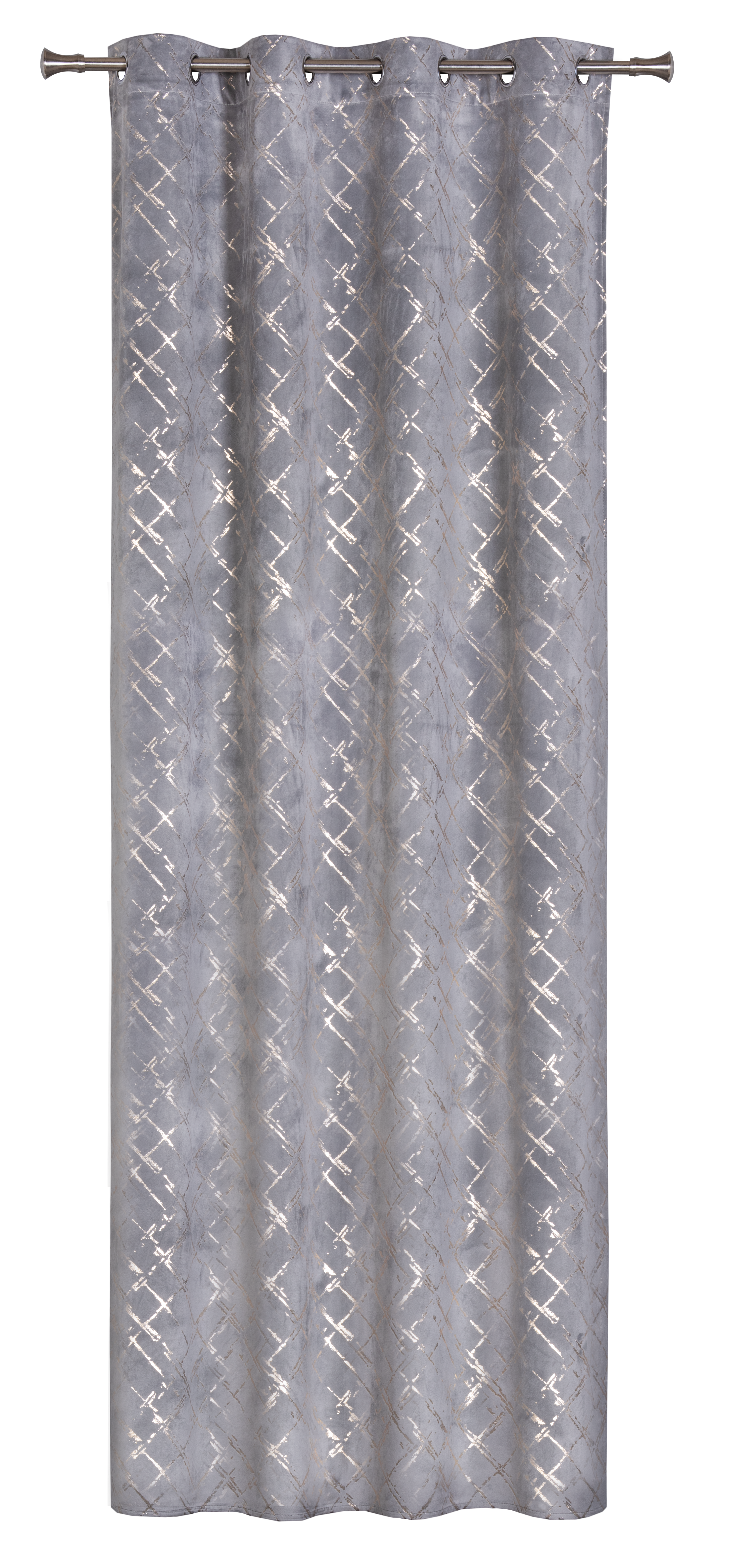 Zasłona Shine szara 140 x 260 cm na przelotkach