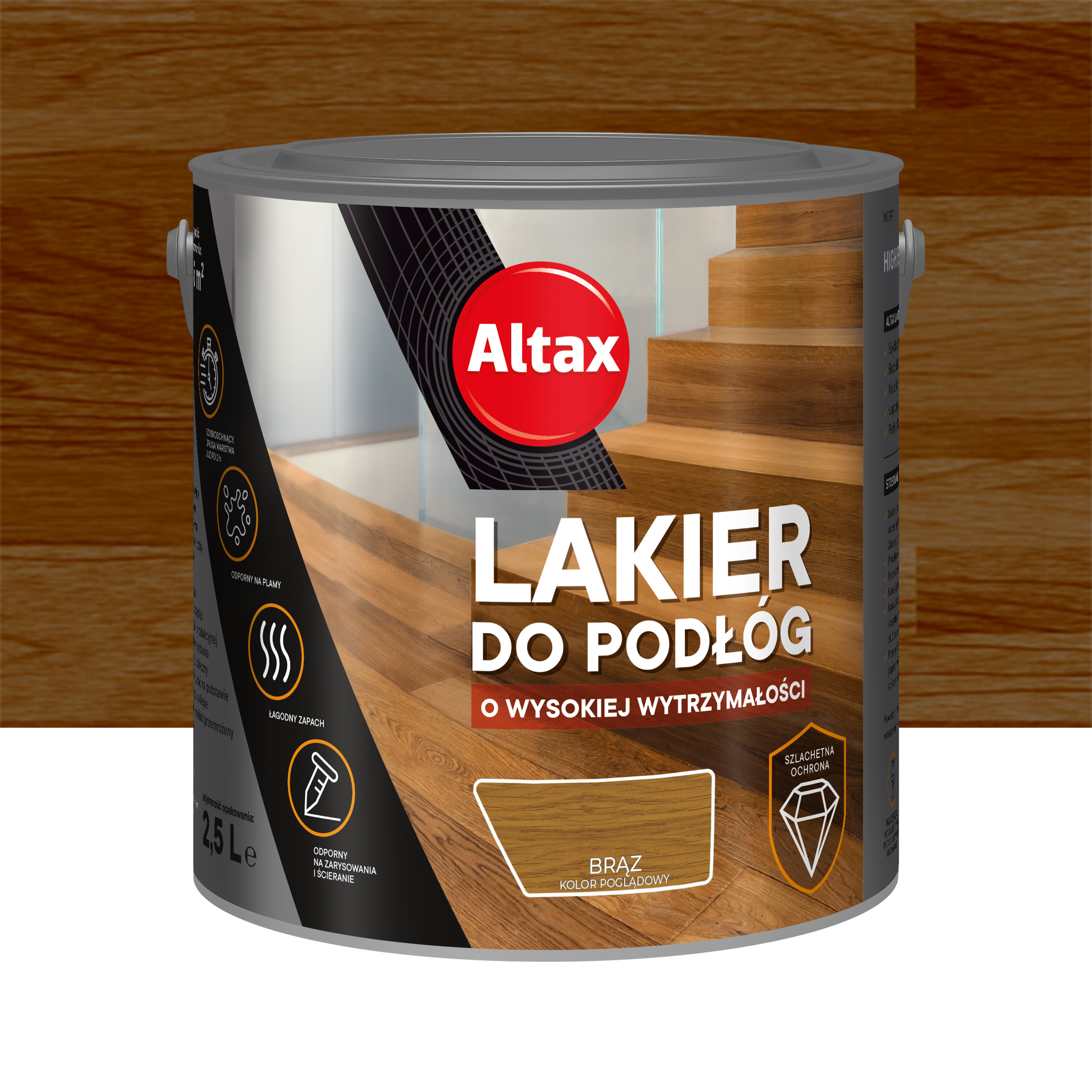 Lakier do podłóg 2.5 l Brązowy Półmat ALTAX