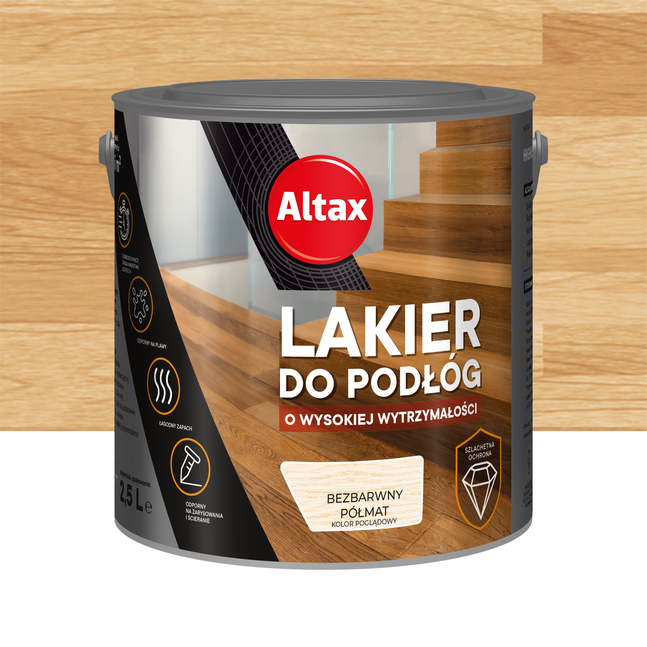 Lakier do podłóg 2.5 l Bezbarwny Półmat ALTAX