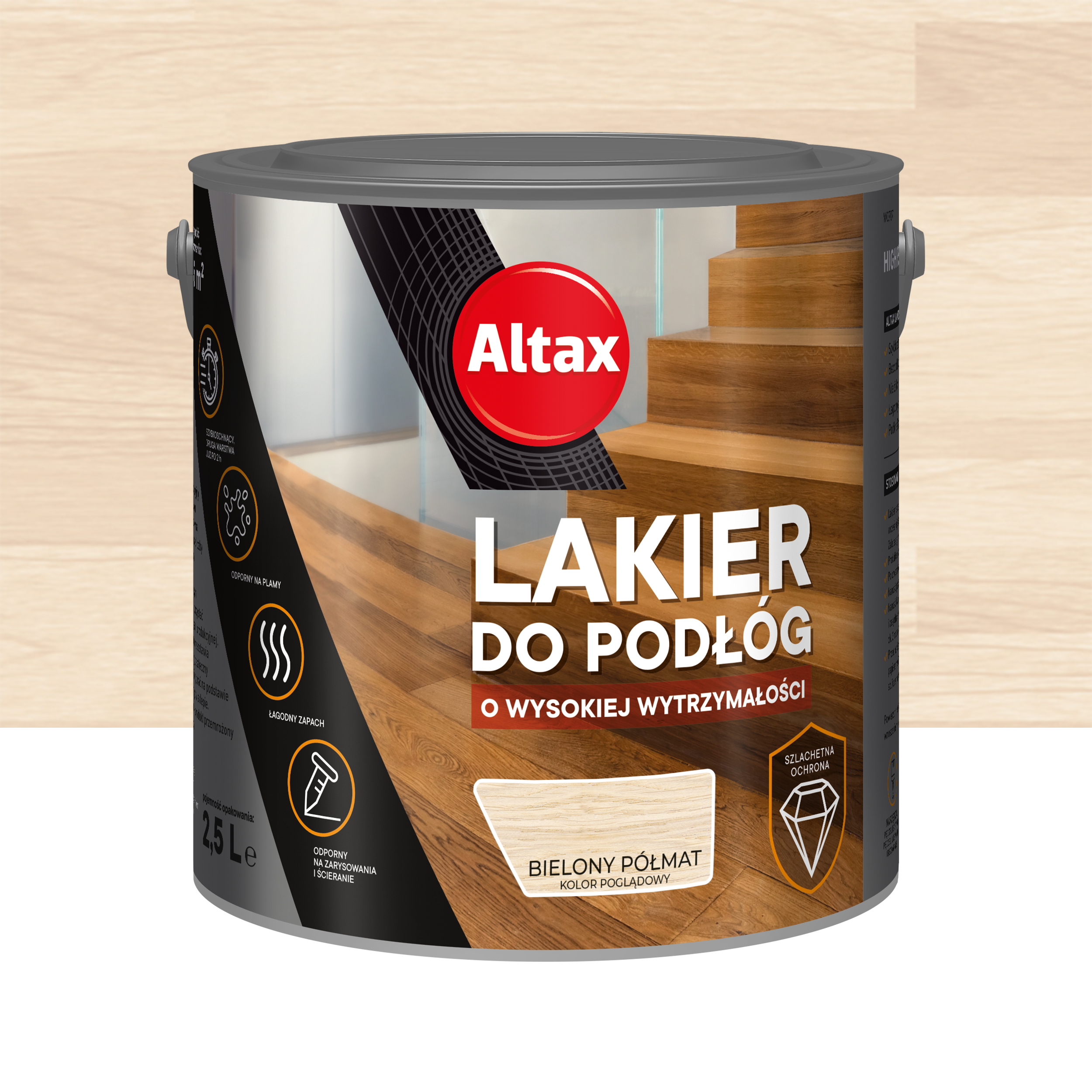 Lakier do podłóg 2.5 l Bielony Półmat ALTAX