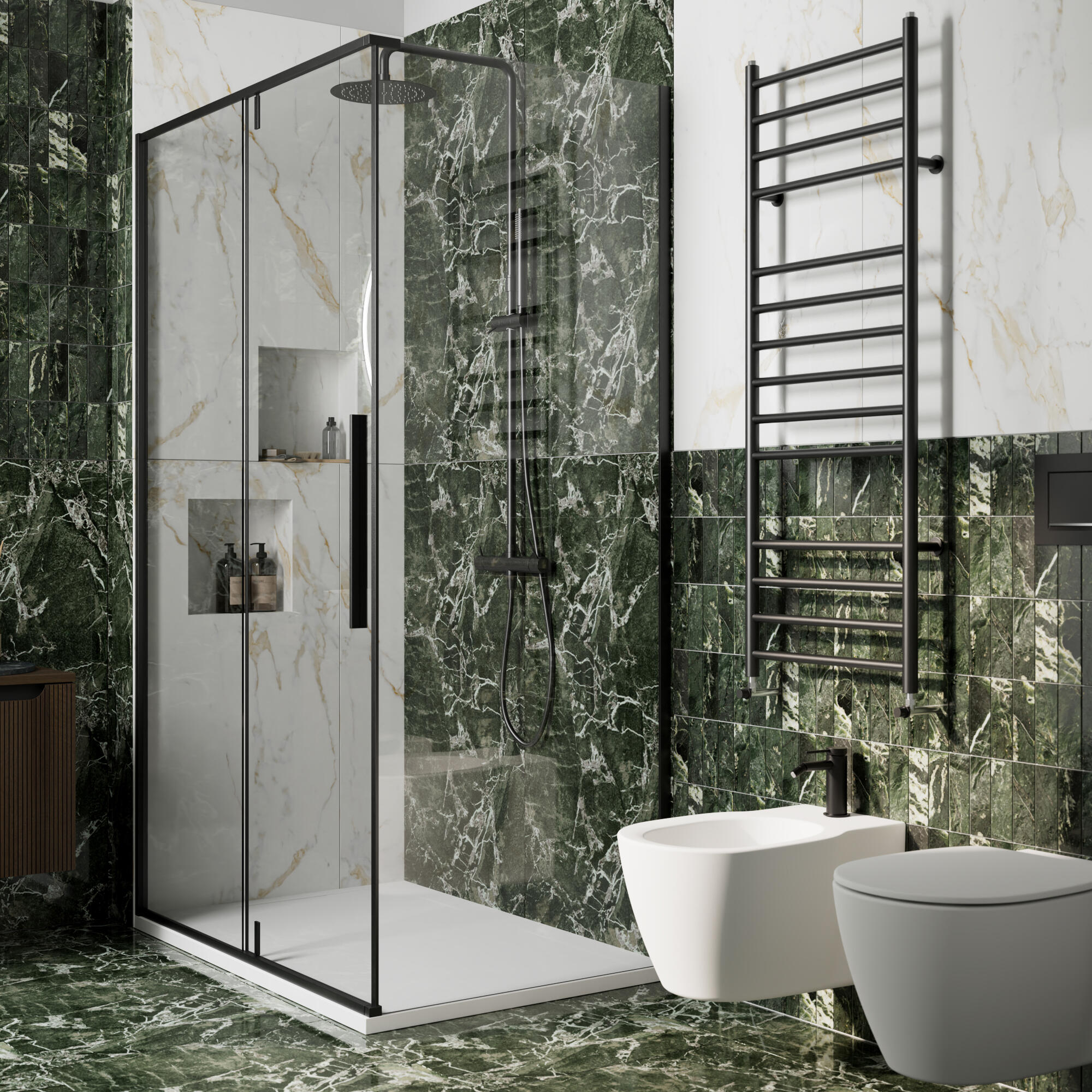 Colonna doccia con miscelatore Loop monocomando metallo cromo - 3