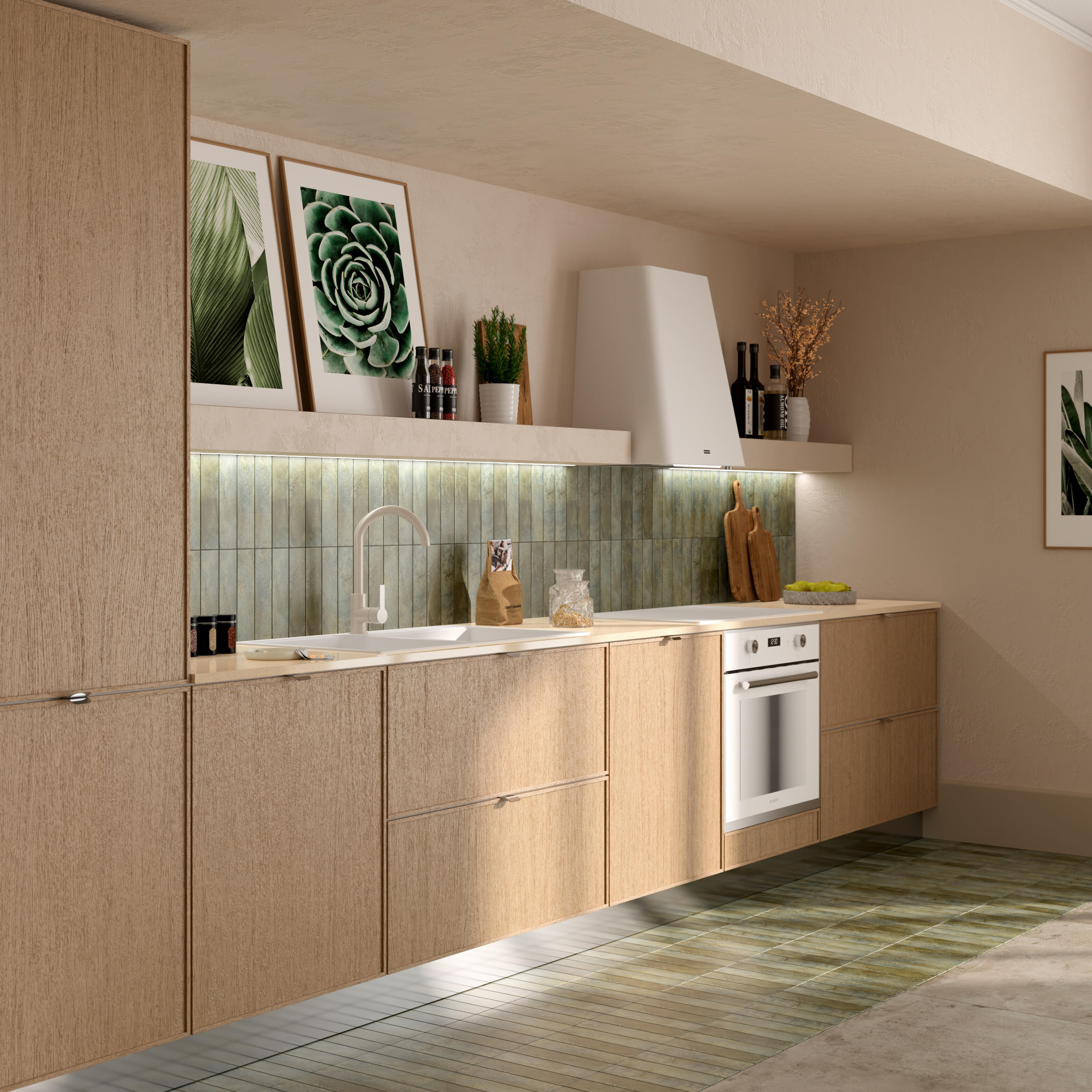 Piastrella da pavimento e rivestimento interno in gres porcellanato 6 x 24 cm non rettificato smaltato verde satinato Clash R9 traffico medio forte (pei 3/5) Sp. 8.5 mm 0.69 mq - 10