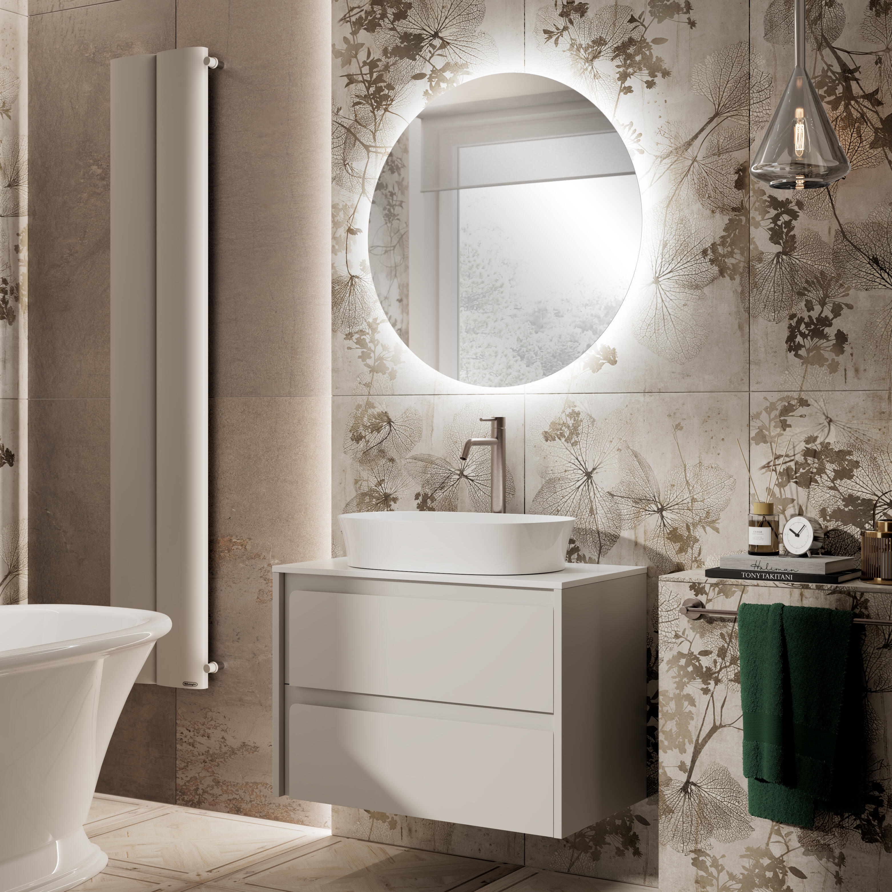 Piastrella da pavimento e rivestimento interno 60 x 120 cm Sp. 9.5 mm rettificato Habita Leaf in gres porcellanato grigio e beige opaco traffico medio forte (pei 3/5) R9 1.44 mq - 2