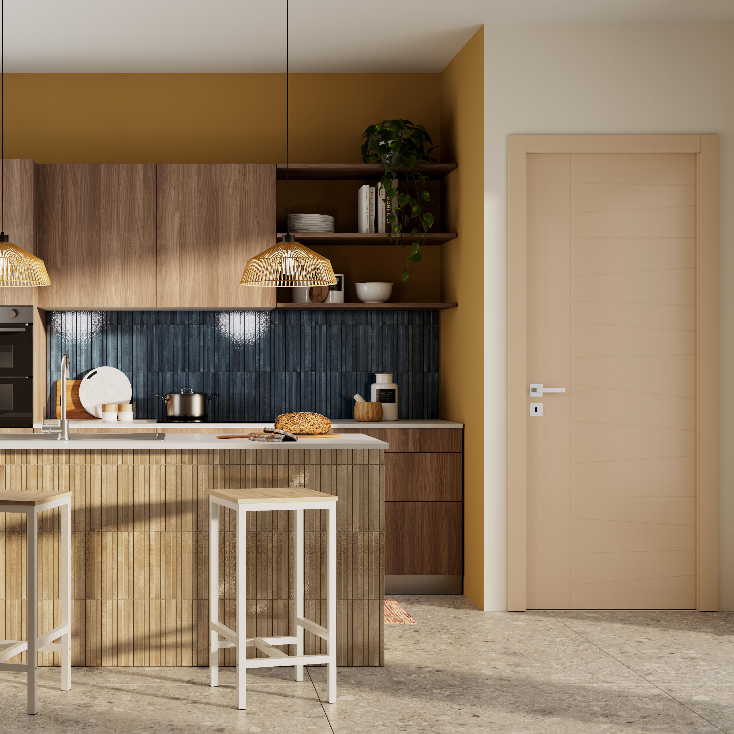 Candeeiro de teto suspenso MIKONA E27 1 luz D38cm branco corda inspire - 24