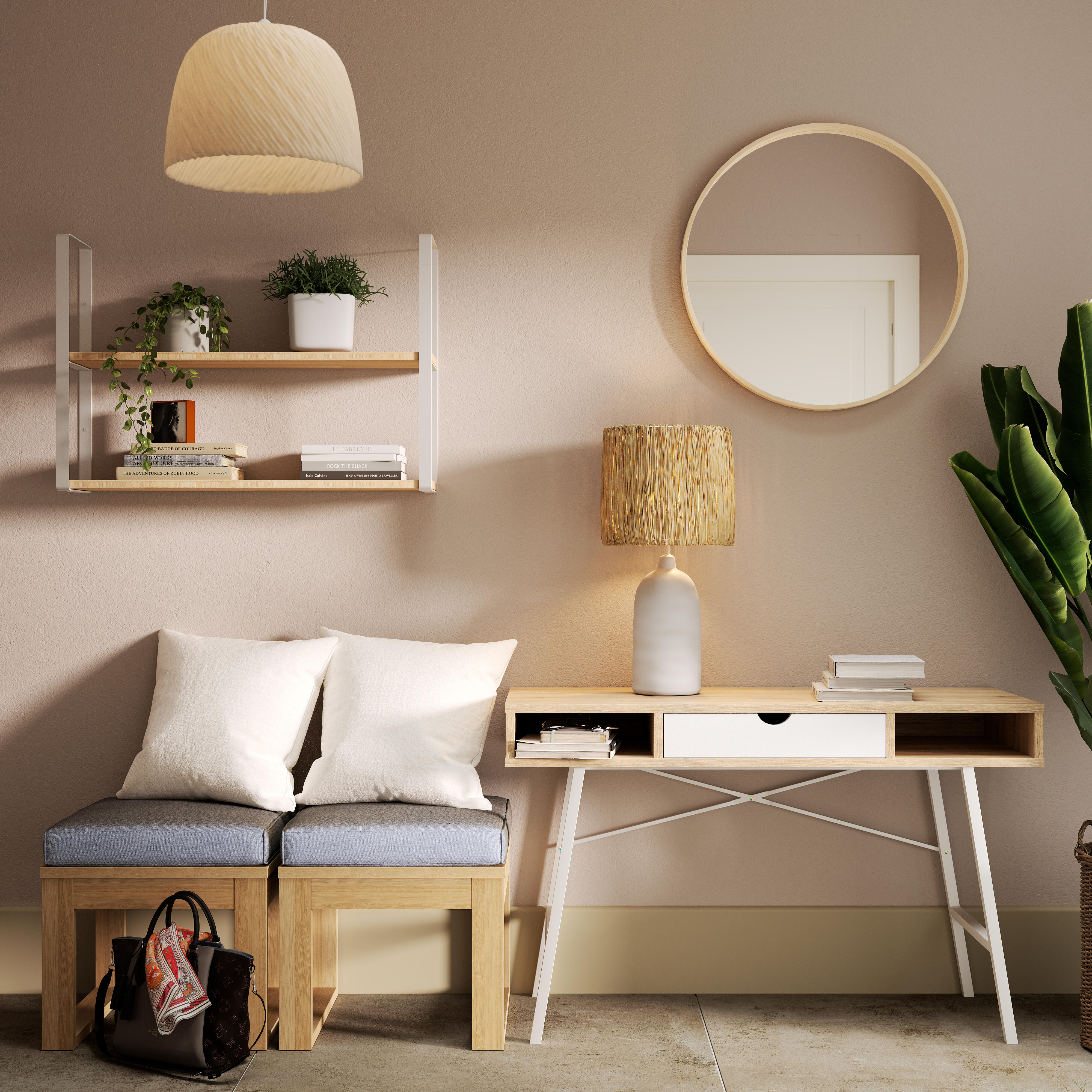 Candeeiro de mesa Inspire BOMOA e27 d35cm branco - 16