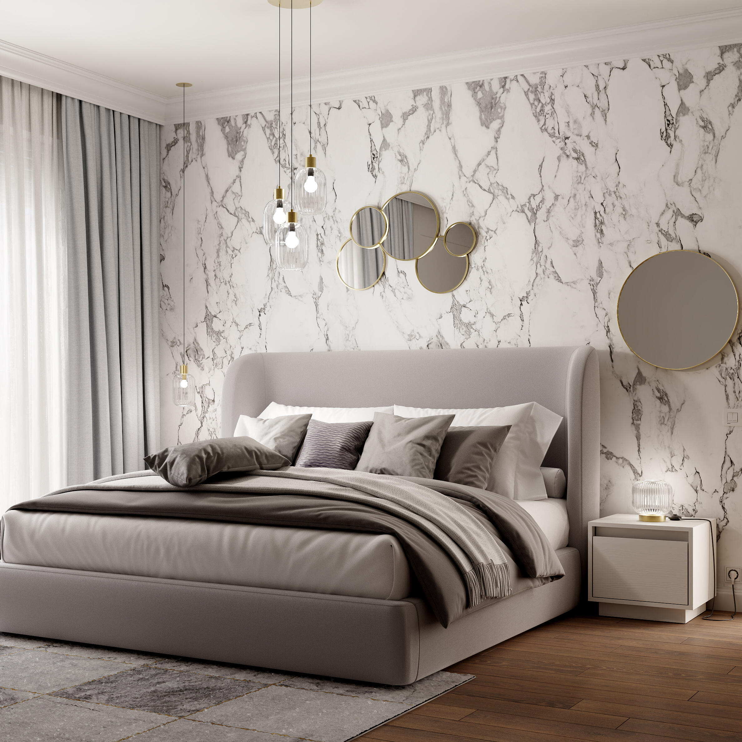 Fotomurale GRANDECOLIFE Marmo, Bianco e nero 159X280 cm - 7