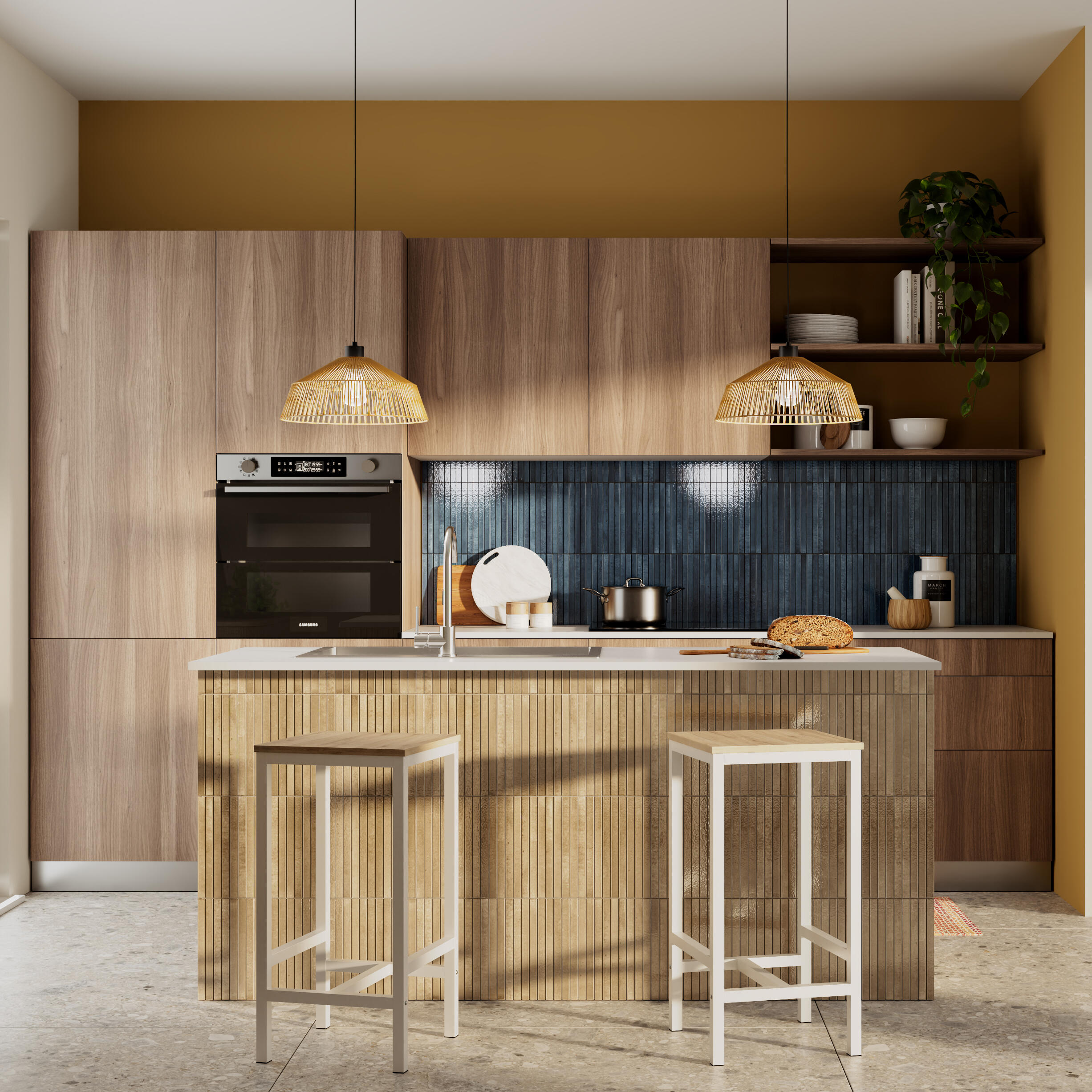 Candeeiro de teto suspenso MIKONA E27 1 luz D38cm branco corda inspire - 23