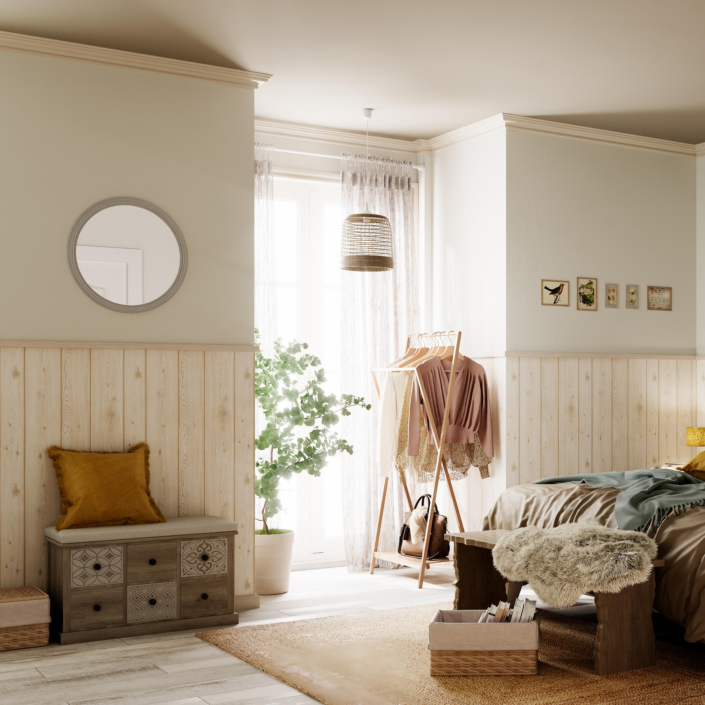 Specchio CHARM USED tondo bianco Ø 55 cm INSPIRE - 4