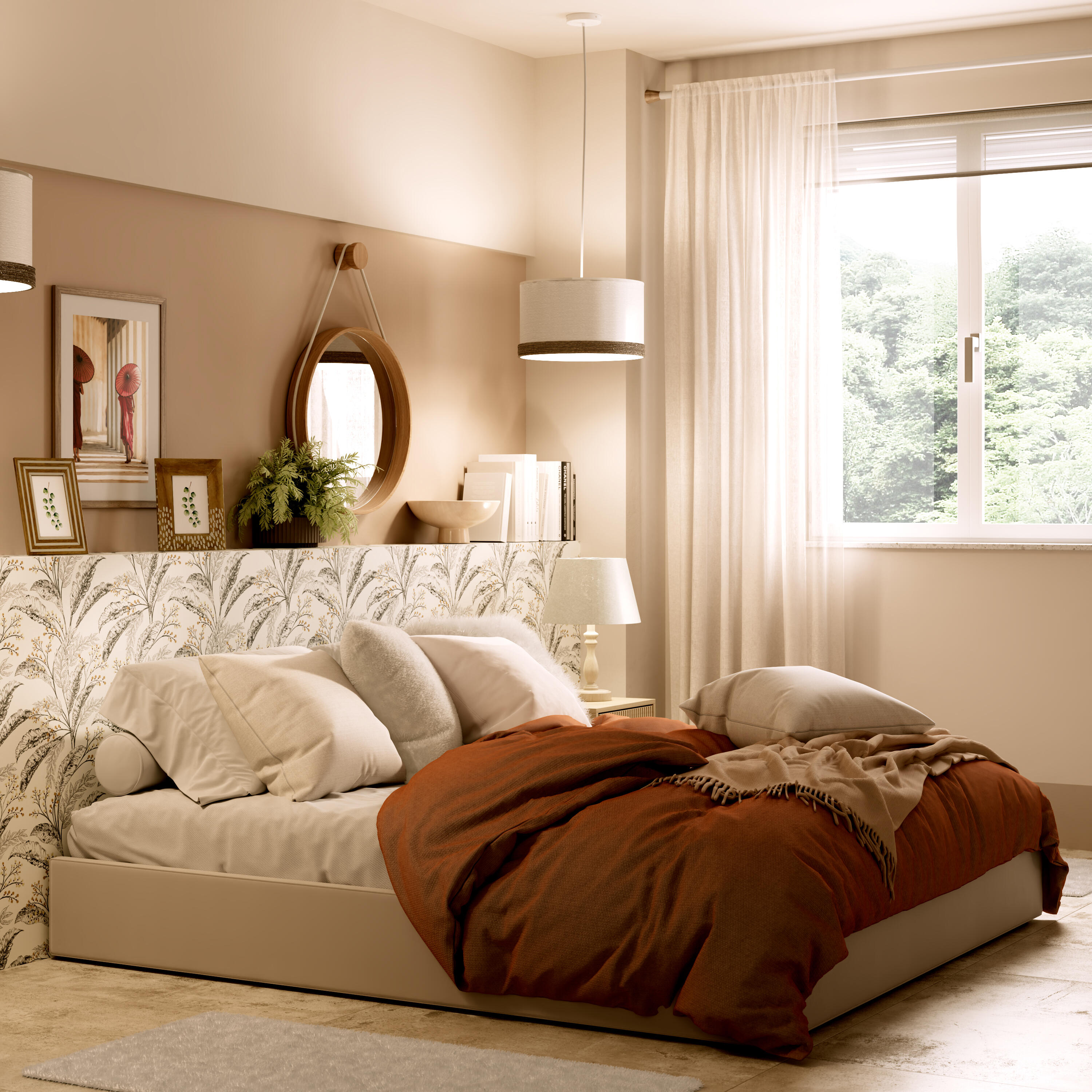 Tenda Dania Bianco, passanti nascosti 140x320 cm - 3