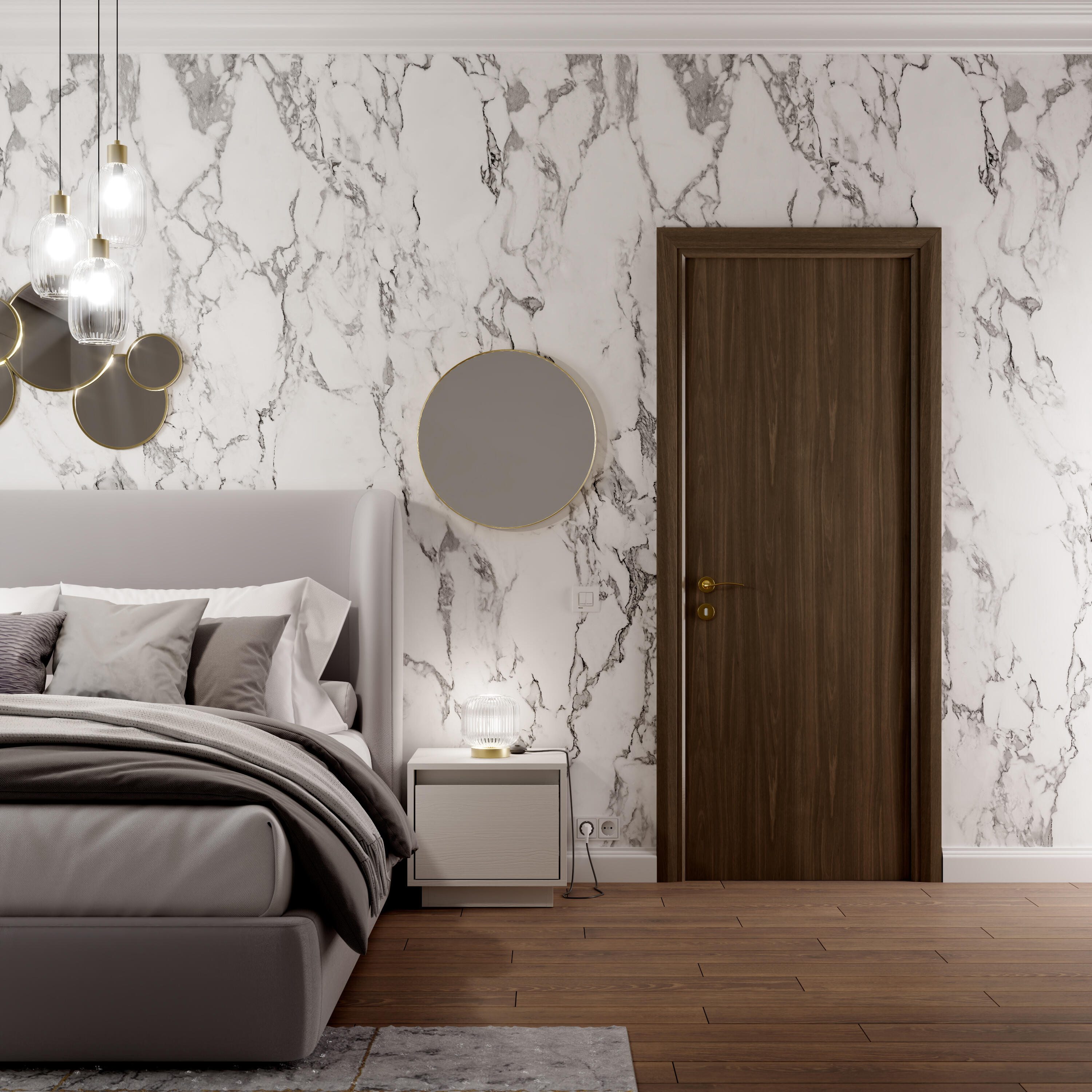 Fotomurale GRANDECOLIFE Marmo, Bianco e nero 159X280 cm - 6