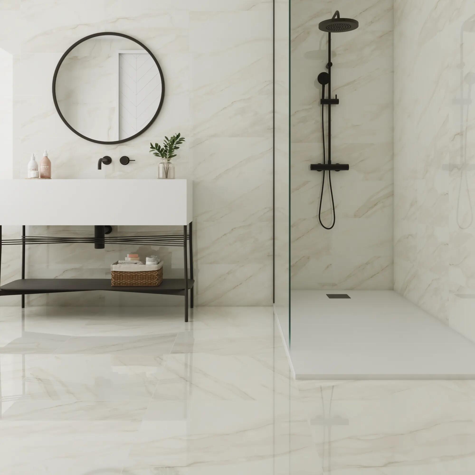 Suelo porcelánico tresana efecto mármol blanco 60x60 cm pamesa