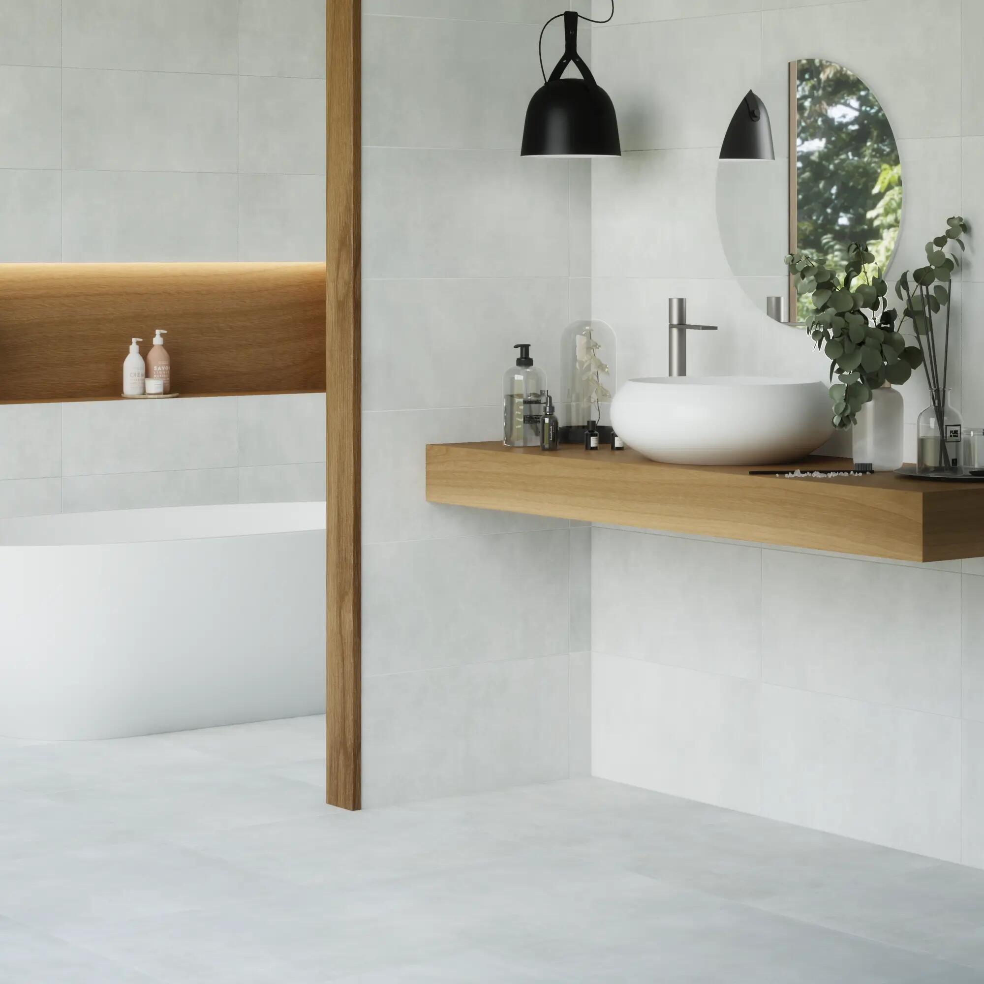 Suelo porcelánico blaze efecto cemento argent 60.8x60.8 cm c1 pamesa