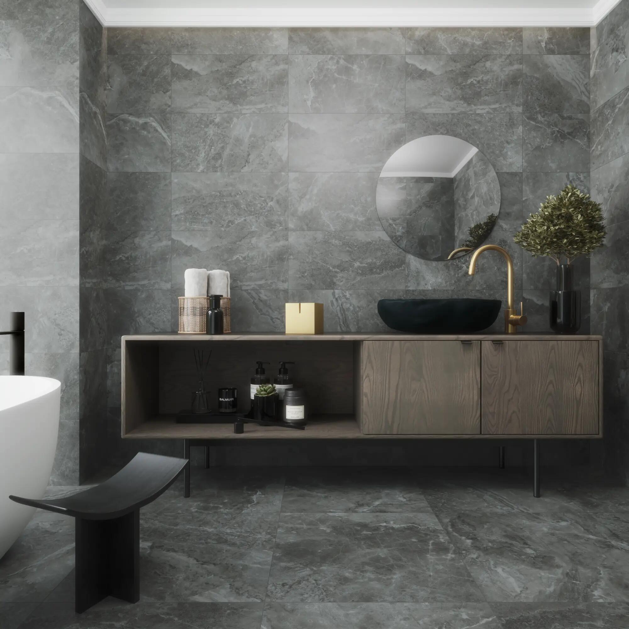 Suelo porcelánico arezzo efecto mármol marengo 60x60 cm pamesa