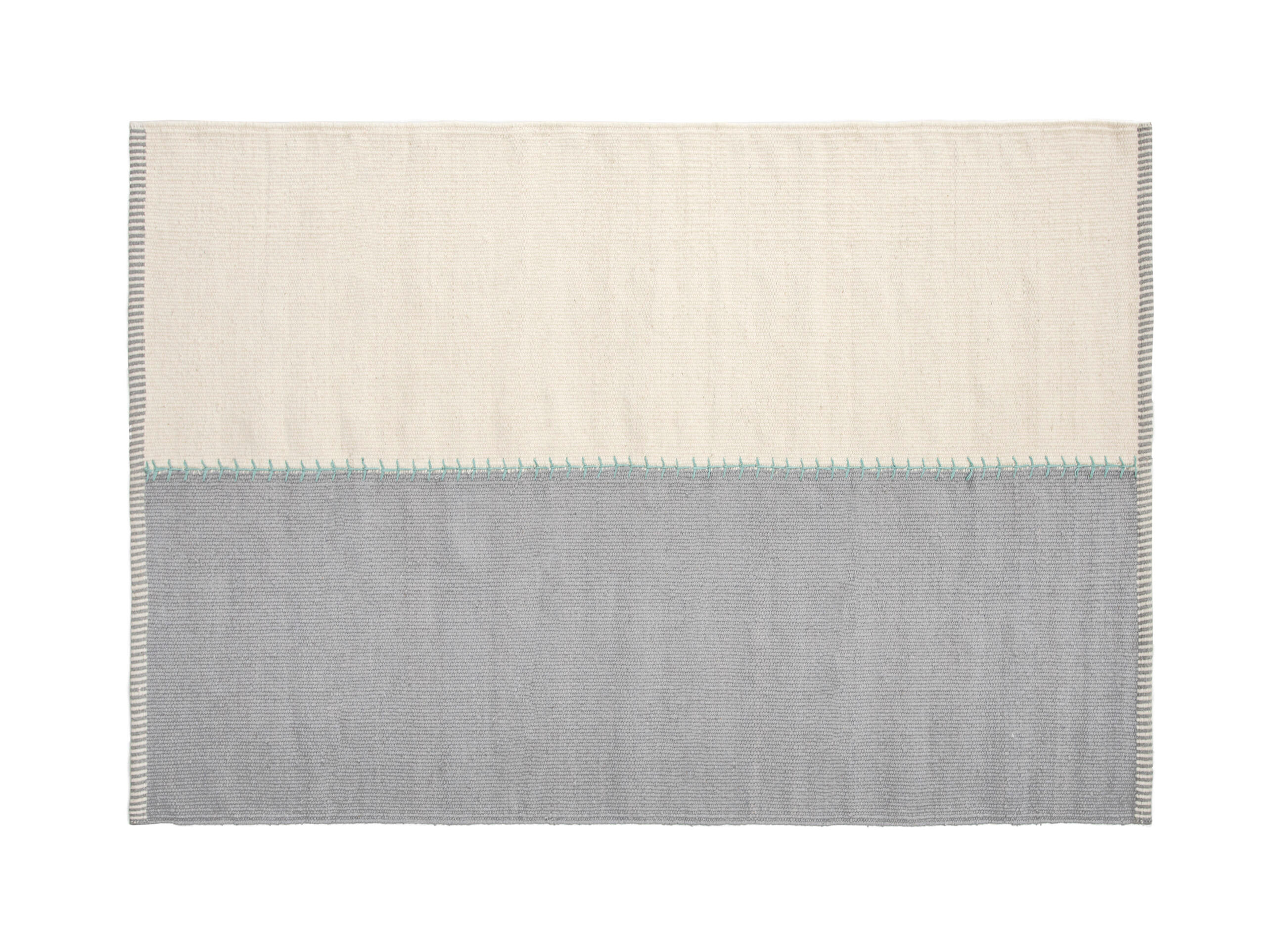 Alfombra de lana half 160x230 cm de color blanco/gris