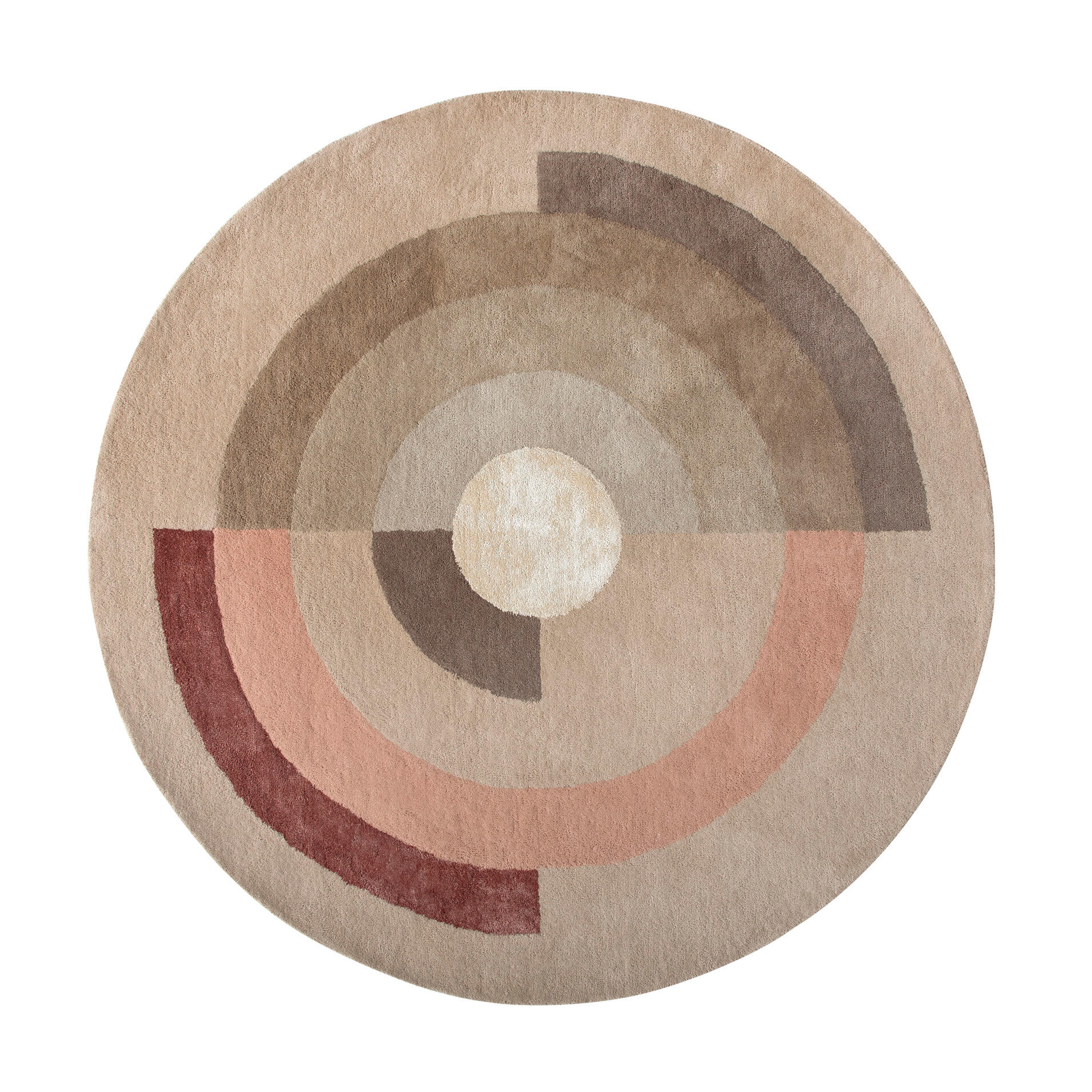 Alfombra de lana onda 220 cm de diámetro en color beige