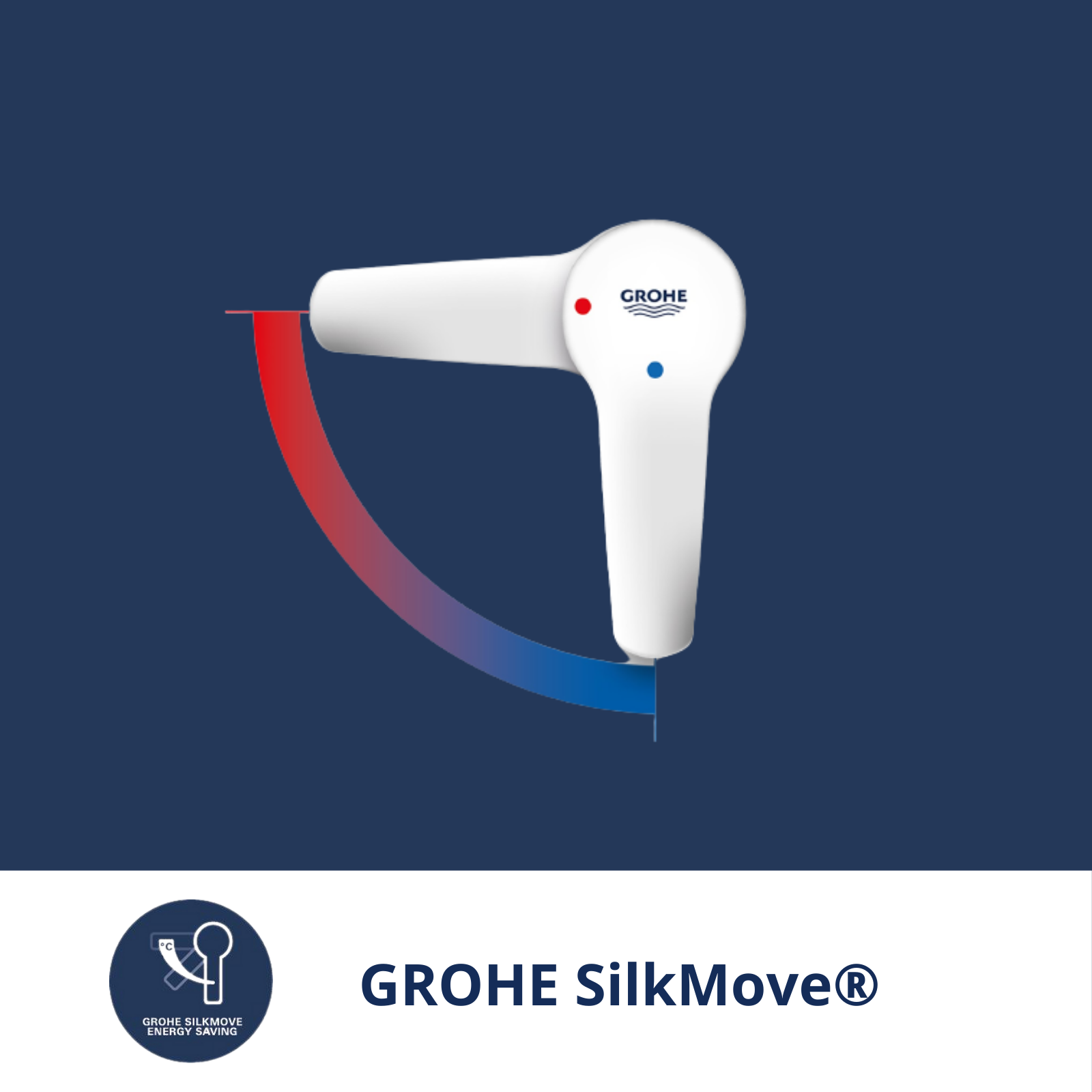 La technologie de cartouche GROHE SilkMove® pour une utilisation en légèreté. Cette robinetterie haut de gamme est accompagnée d'une technologie d'ajustement constante de la température et du débit de l'eau pour vous garantir des opérations ne demandant aucun effort année après année. - 3
