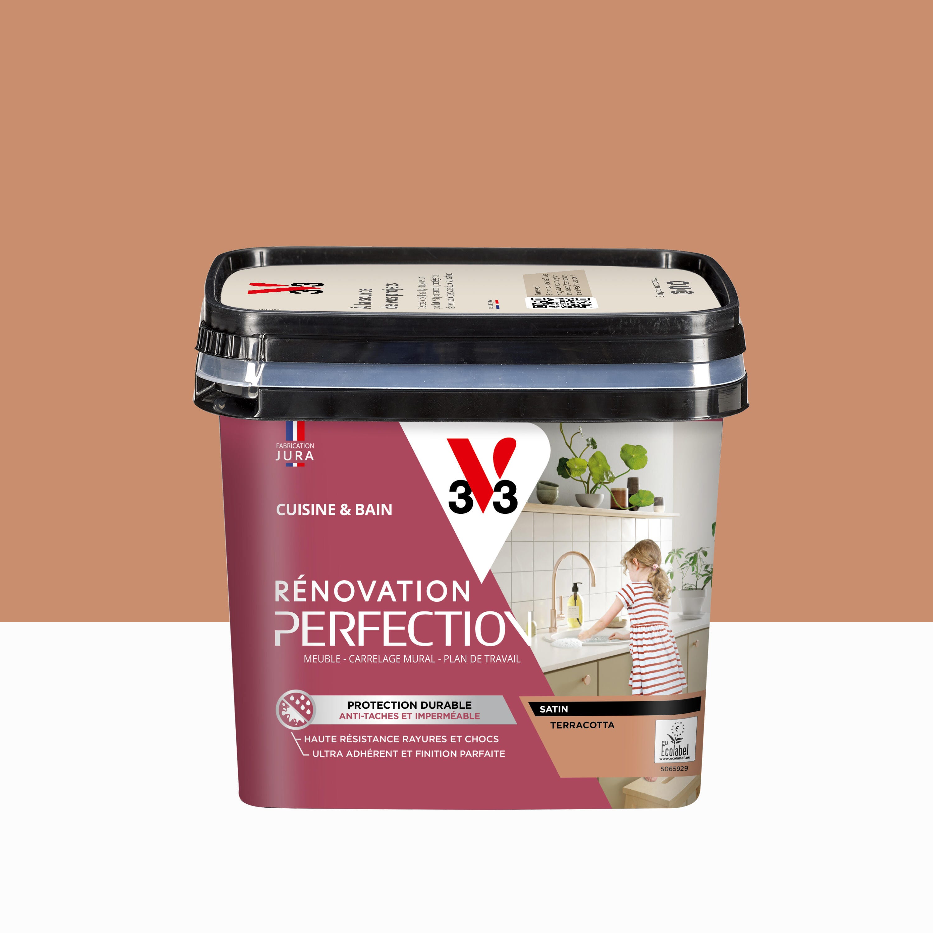 Peinture Meuble Terracotta Satin V33 R novation Cuisine Et Bain 0 75l peinture-meuble-terracotta-satin-v33-r-novation-cuisine-et-bain-0-75l