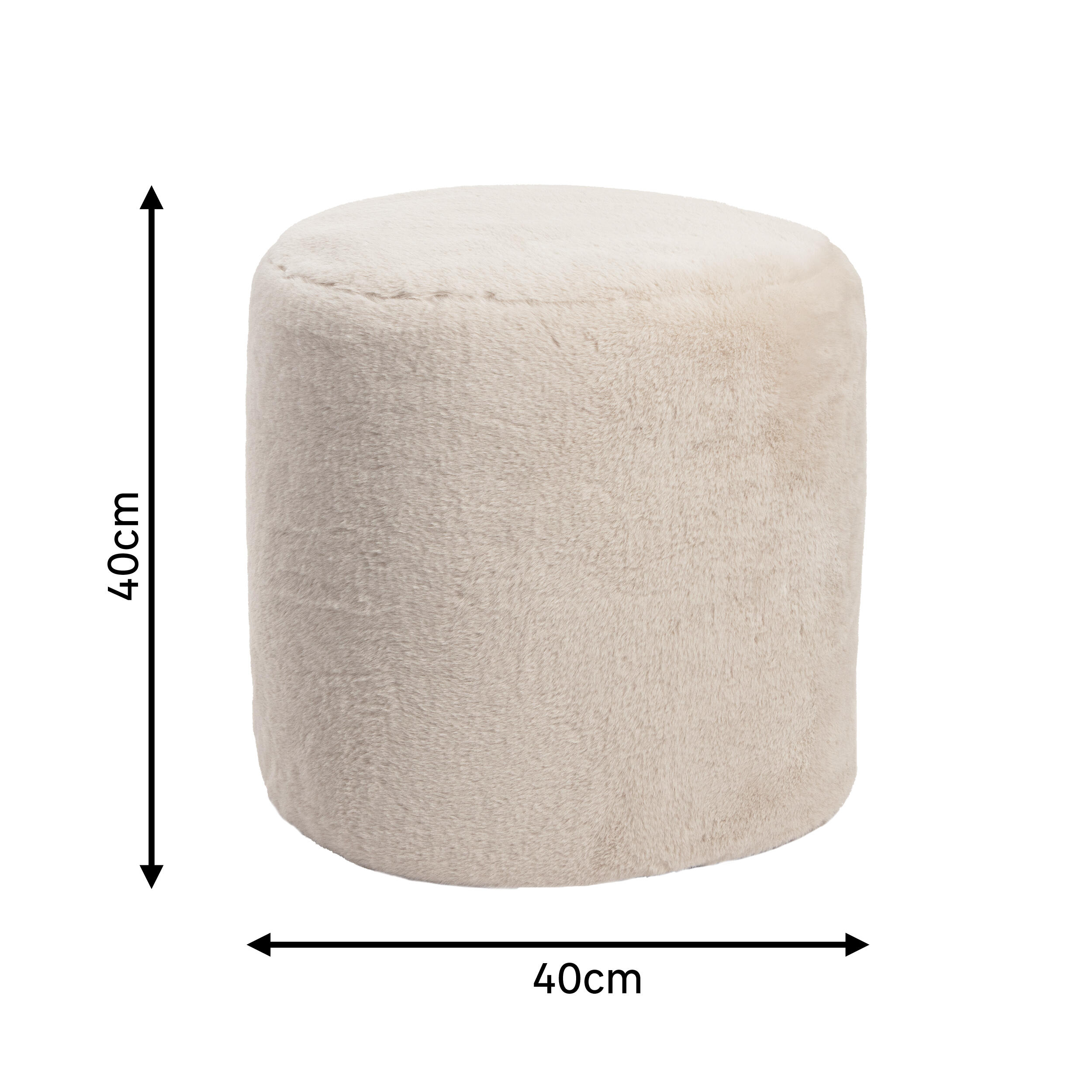 Pouf Caresse  beige cm , diam 40 cm - 6