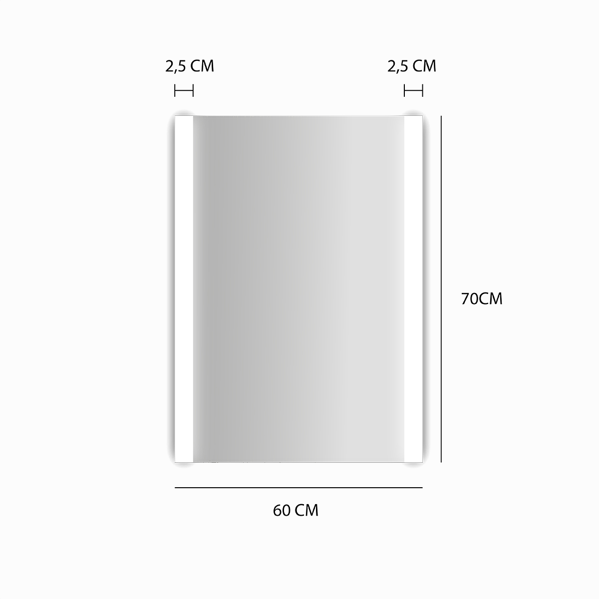 Specchio con illuminazione integrata completo di faretto bagno rettangolare L 60 x H 70 x P 2.5 cm - 4