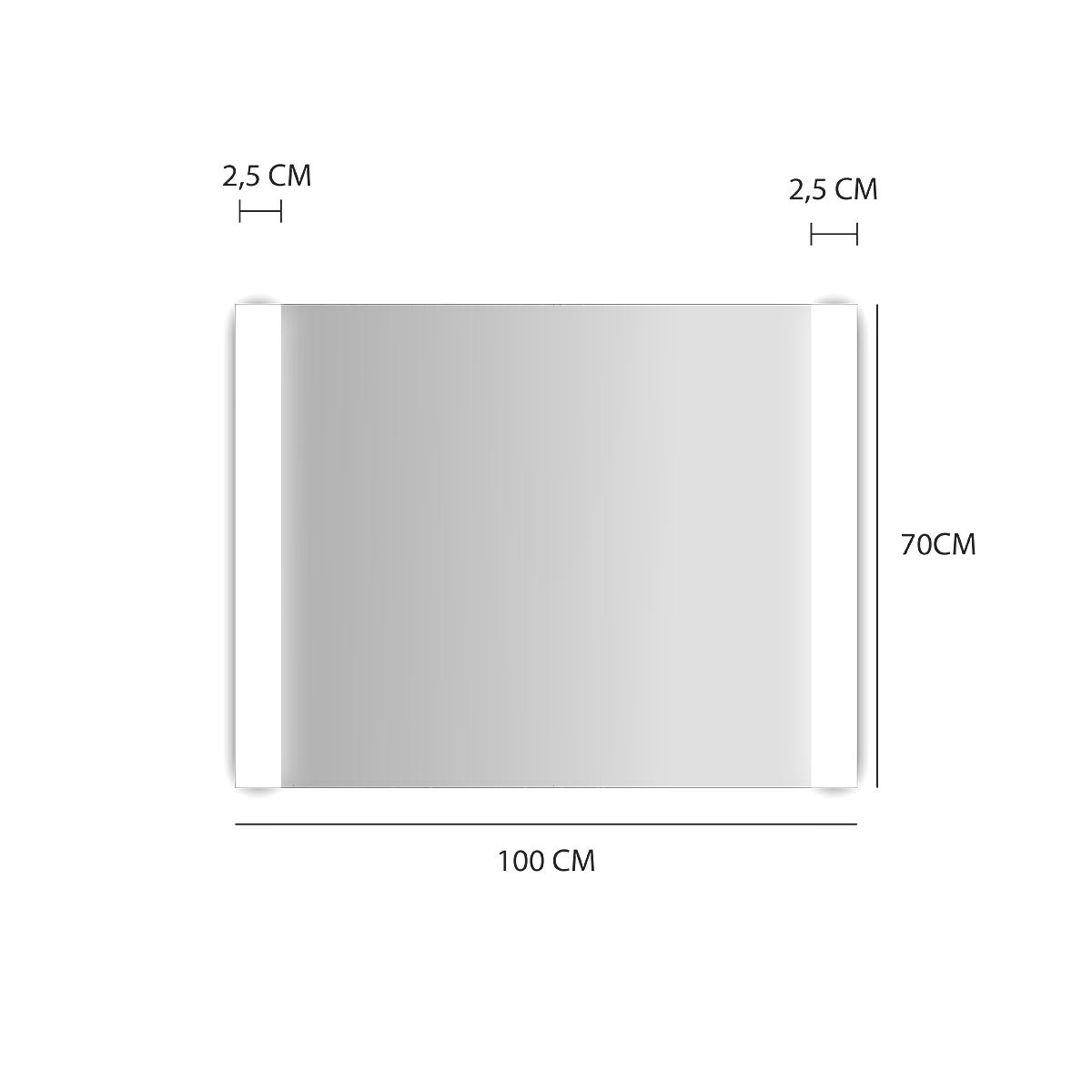 Specchio con illuminazione integrata completo di faretto bagno rettangolare L 100 x H 70 x P 2.5 cm - 4