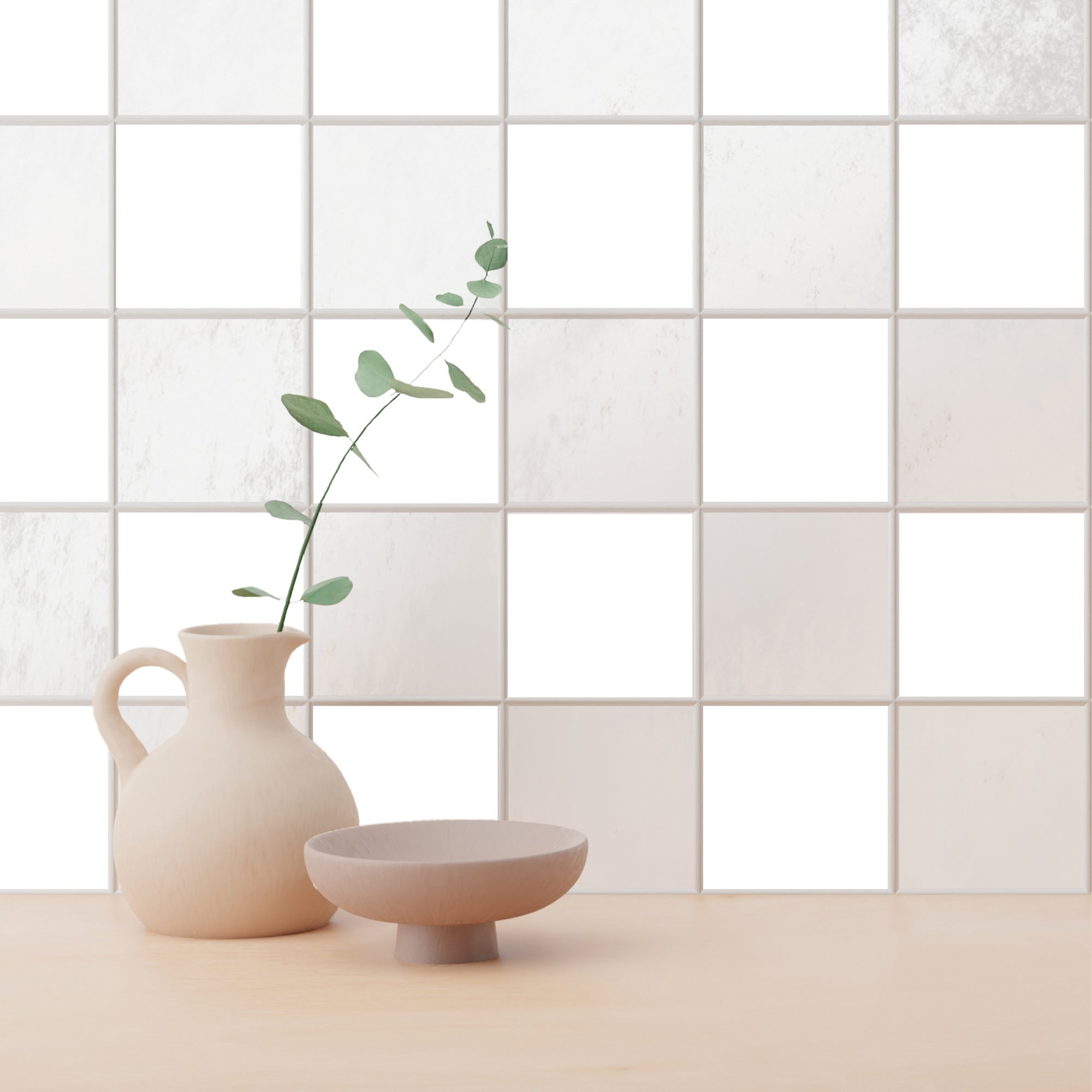 Lot de 6 adhésifs décoratifs Uni, blanc 15x15 cm - 4