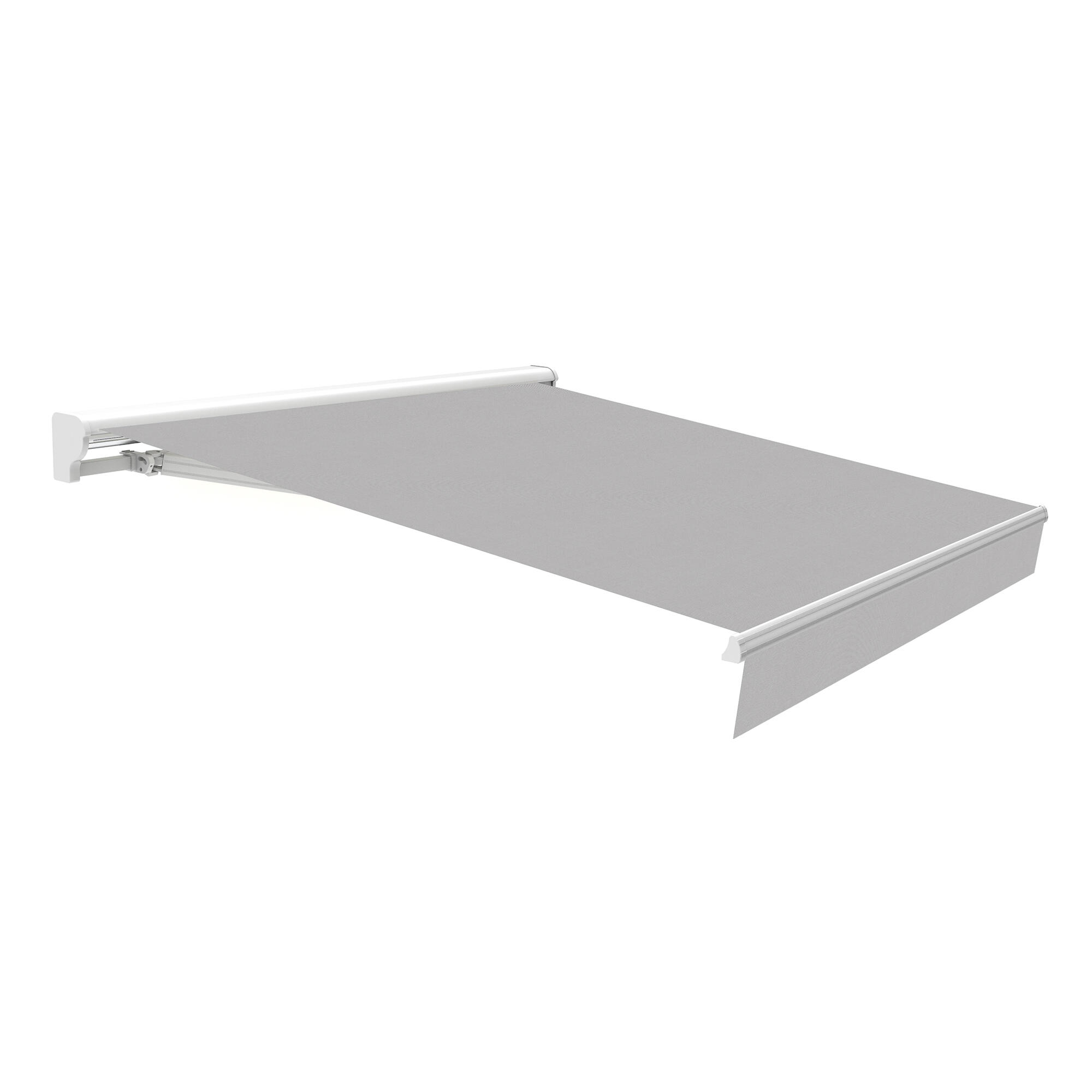Toldo brazo extensible 3x2m para terraza osaka led semicofre blanco motorizado con mando tela acrílica gris