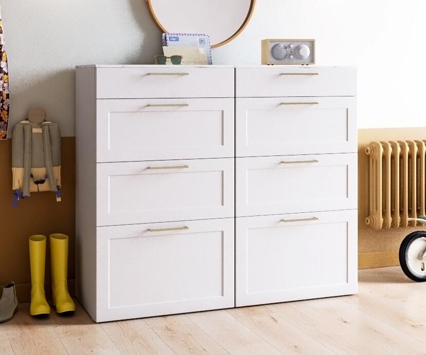 Façade ext SPACEO Evo'M Newport blanc H12.5xL59.7cm pour tiroir H8xL60cm - 2