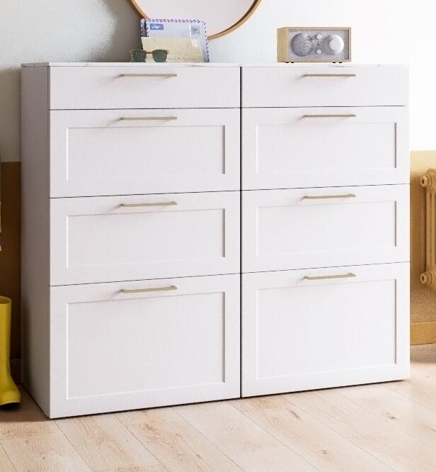 Façade ext SPACEO Evo'M Newport blanc H38.1xL59.7cm pour tiroir H25xL60cm - 2