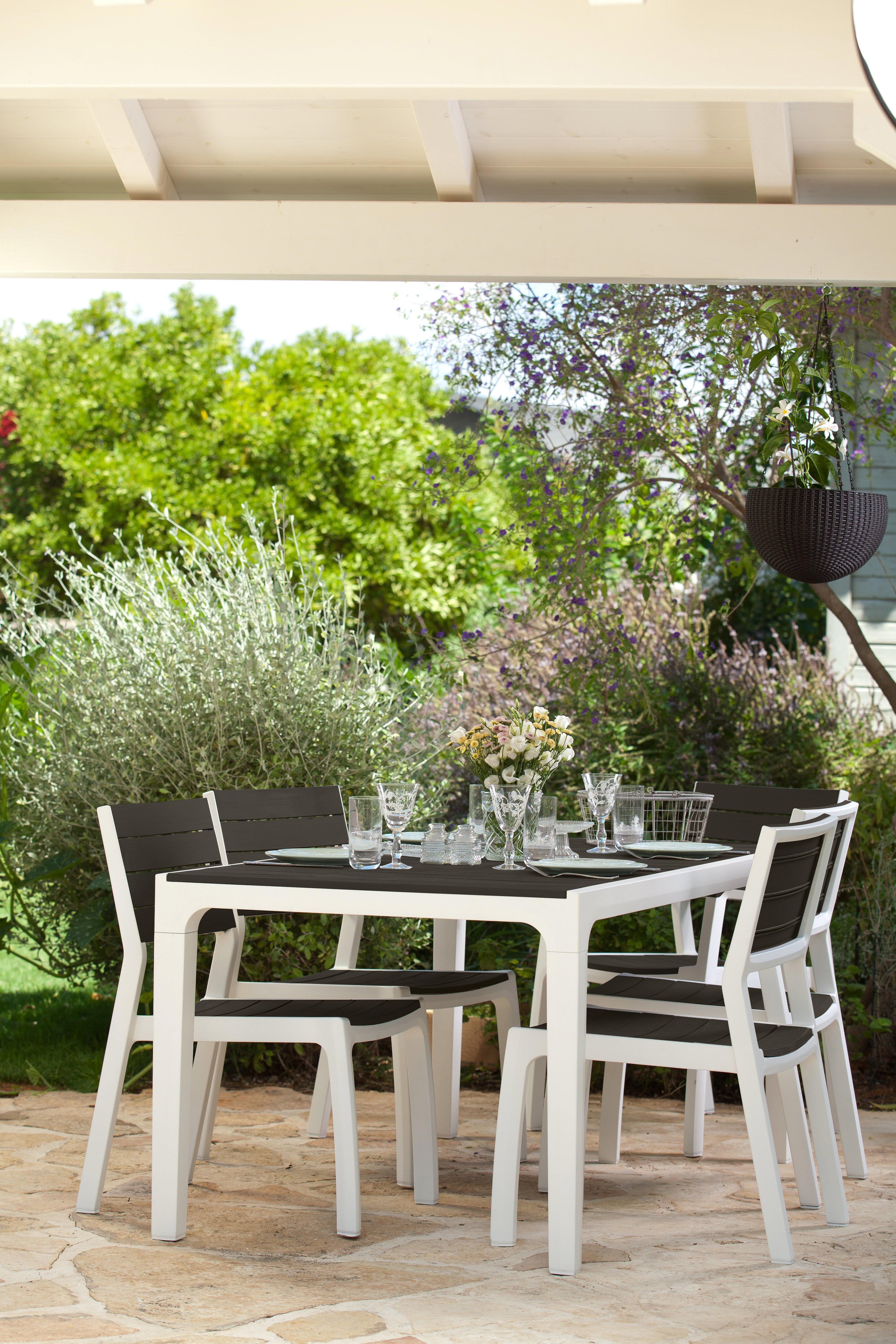 Tavolo da pranzo per giardino Harmony struttura e superficie in resina rettangolare 160cm - 3