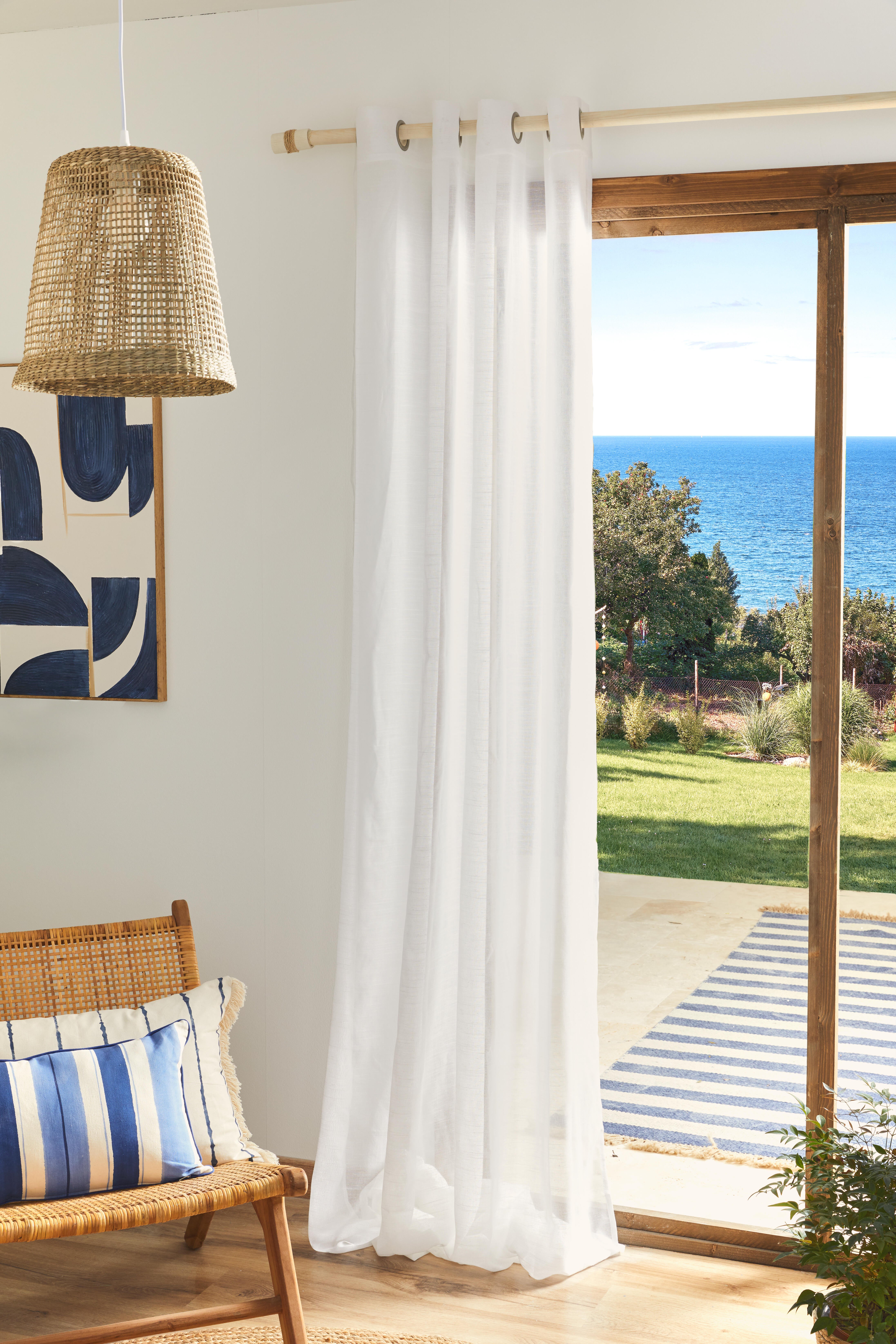 Cortinado ilhós Ayden 140x270cm branco - 12