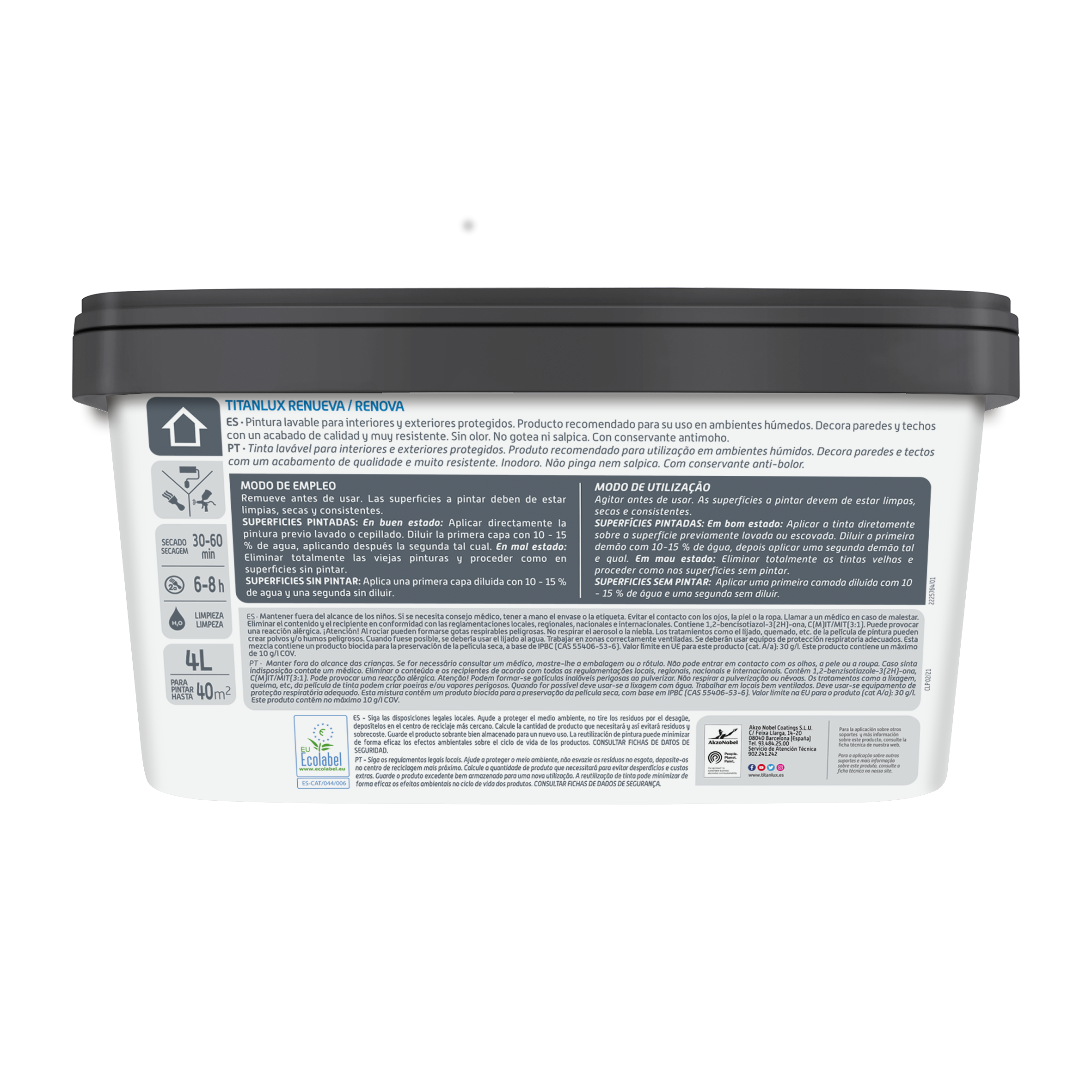 Pintura de interior Renueva TITANLUX color arena caribe mate 4L para paredes y techos - 8