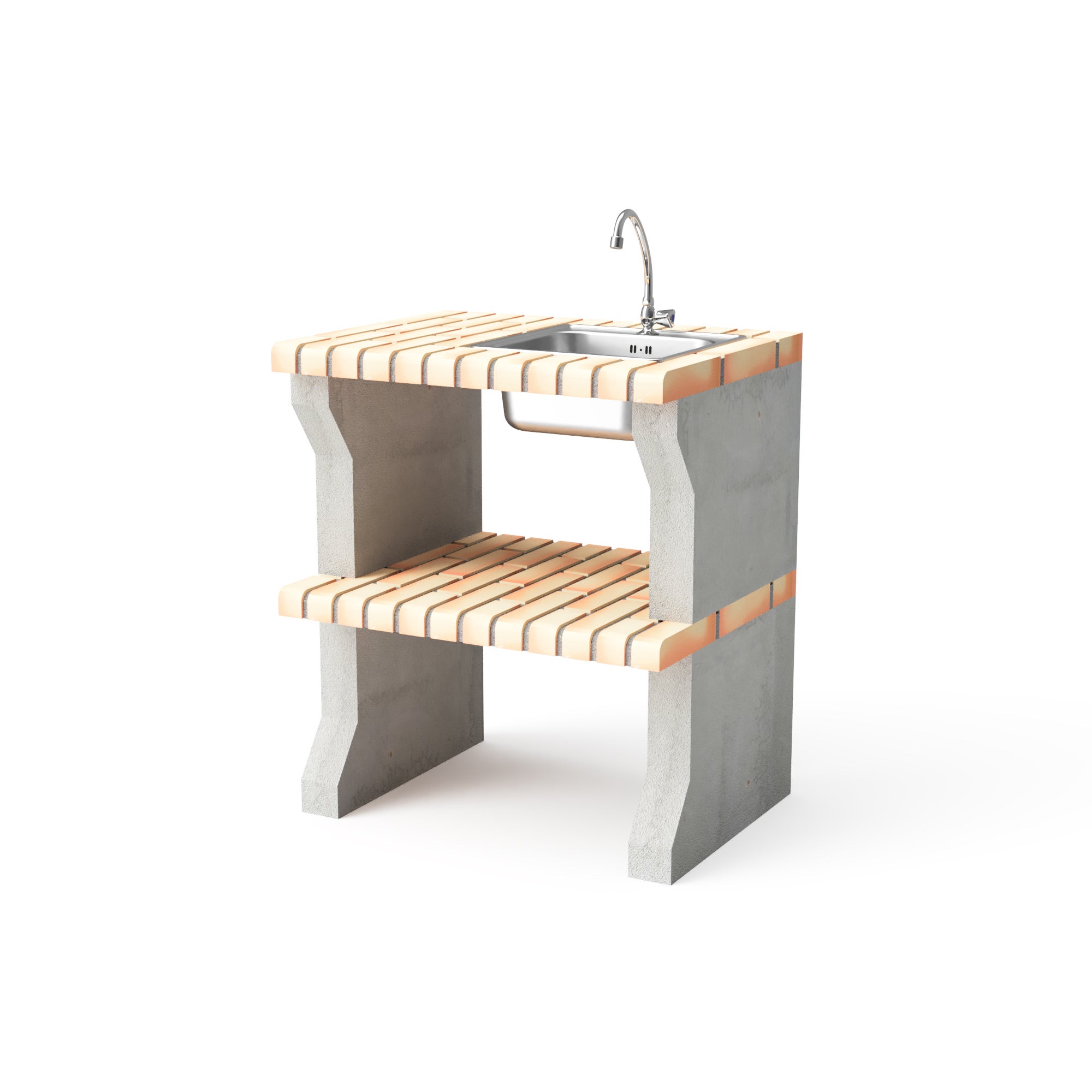 Módulos adicional de fregadero liz para cocina al aire libre de 86.5x87x58 cm