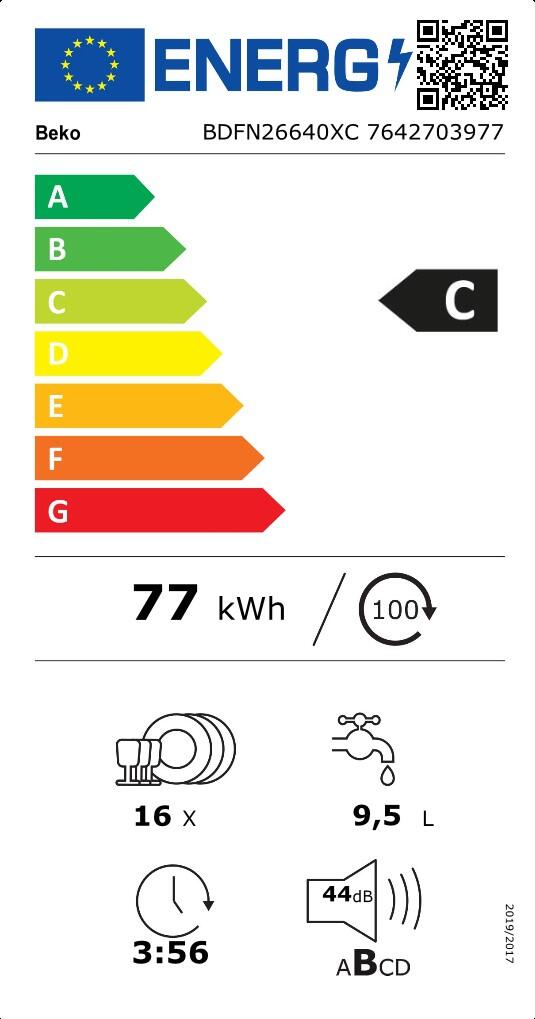 Lavavajillas BEKO BDFN26440XC 14 cubiertos 6 programas con inicio diferido plata 60cm clase C - 6
