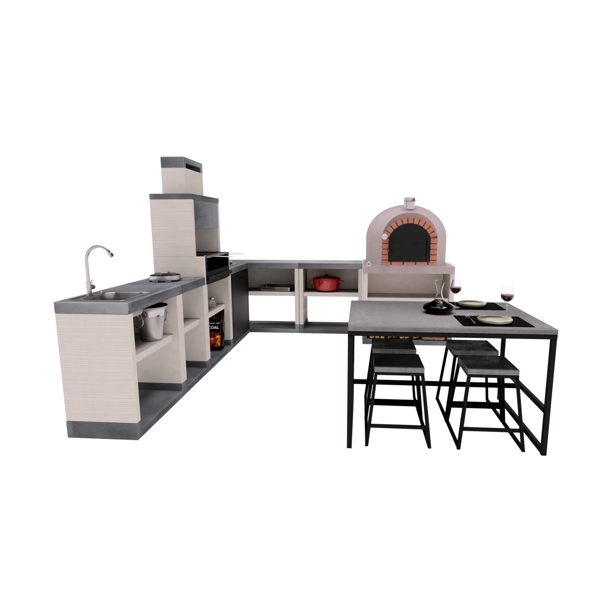 Churrasqueira moderna TUOZI VENIT FLEX PLUS HOTTE - 9