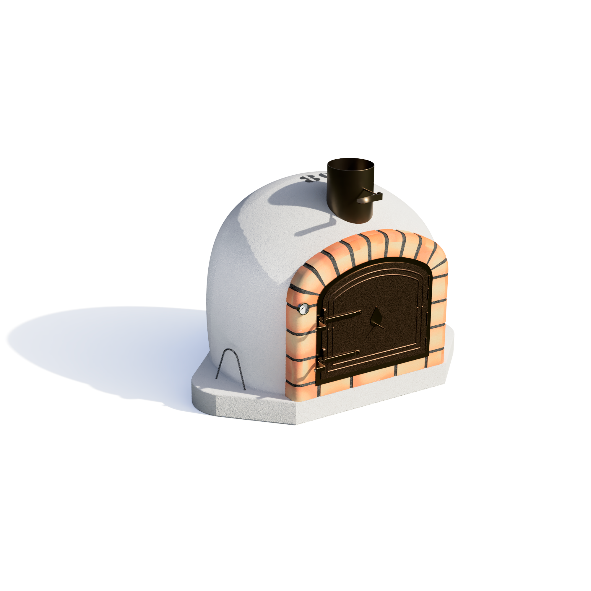 Horno leña esquina vulcano 80cm blanco