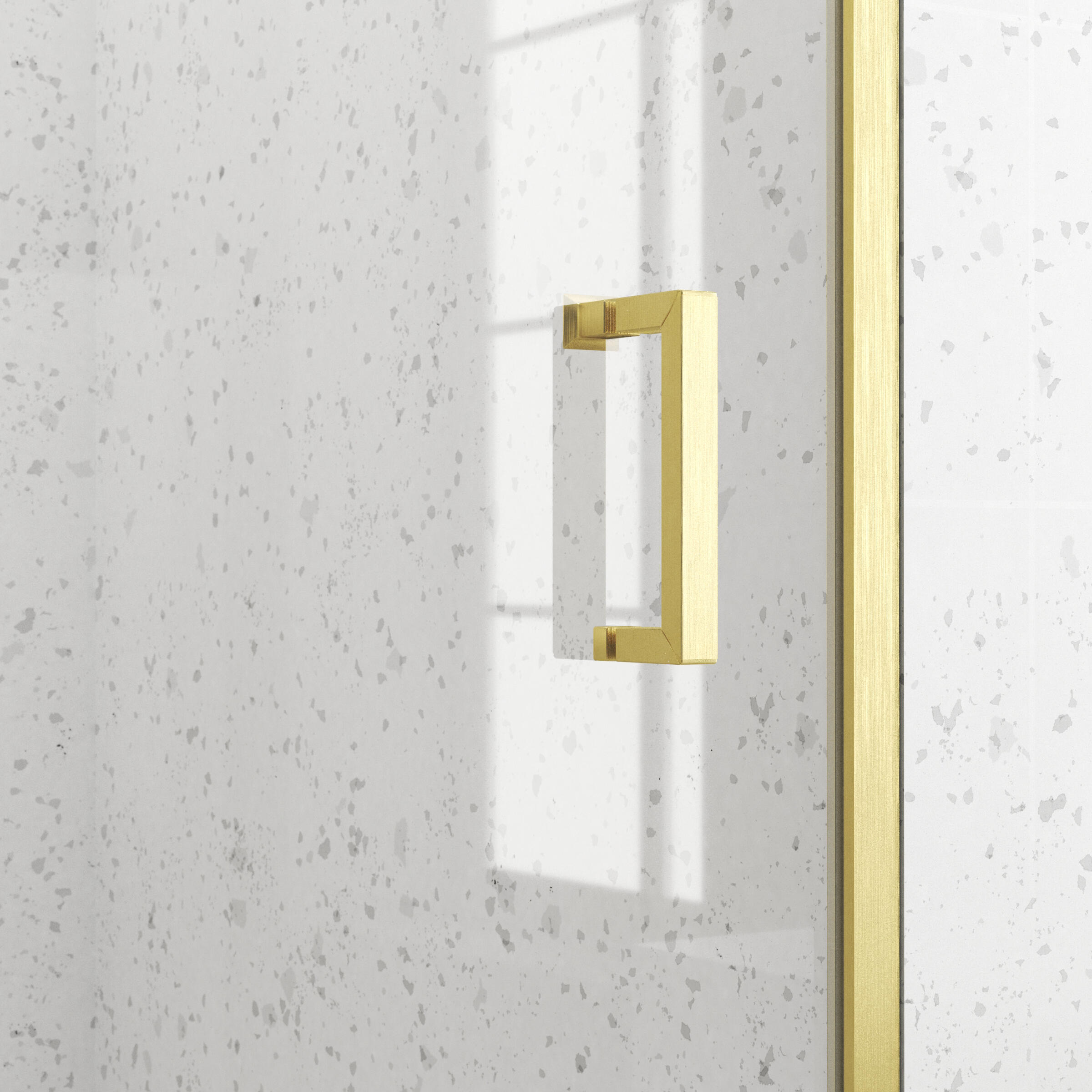 Porte de douche pivotante transparent doré brossé, L.90 cm, Factory - 3