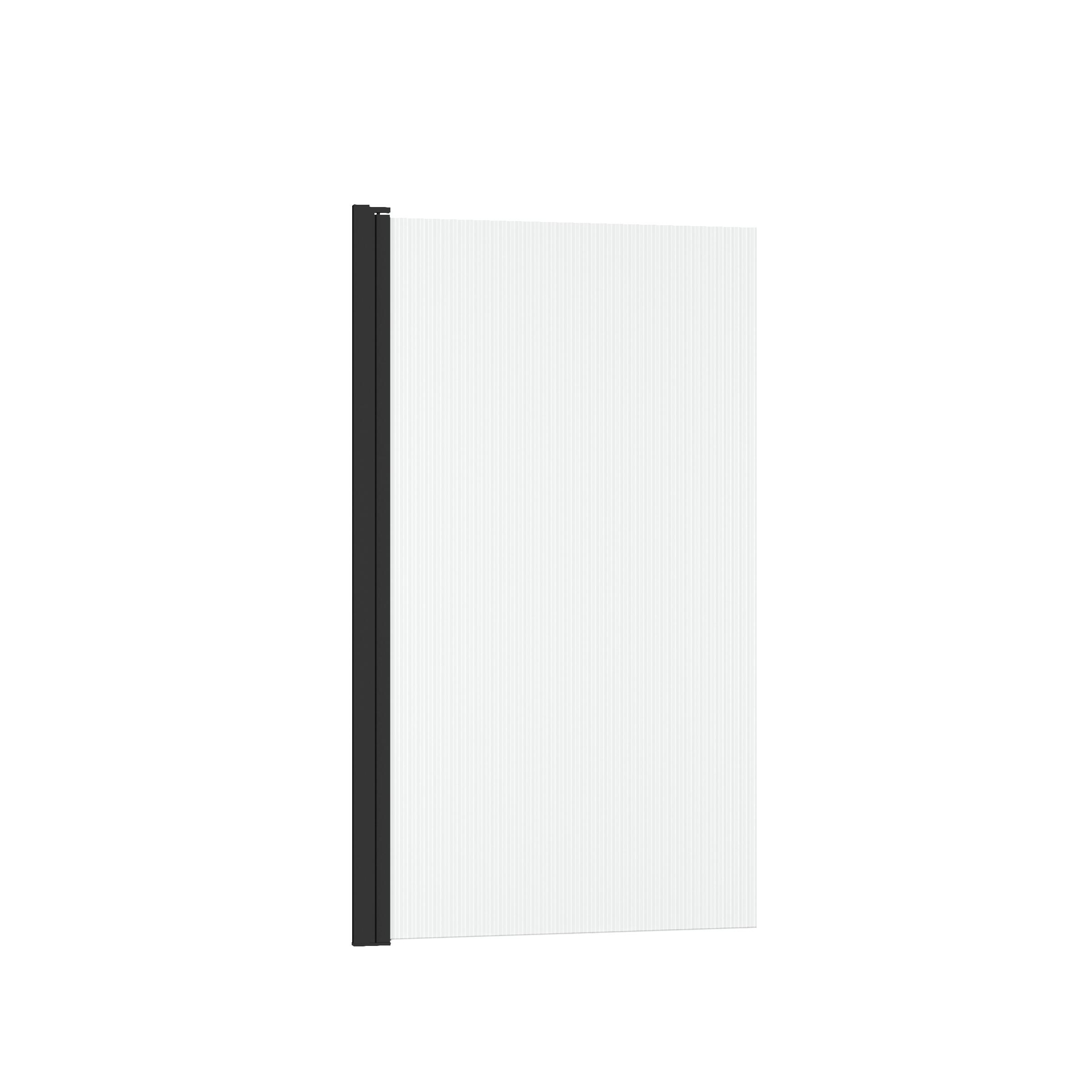 Pare-baignoire rabattable transparent noir, H.140 x l.80 cm Wave - 2