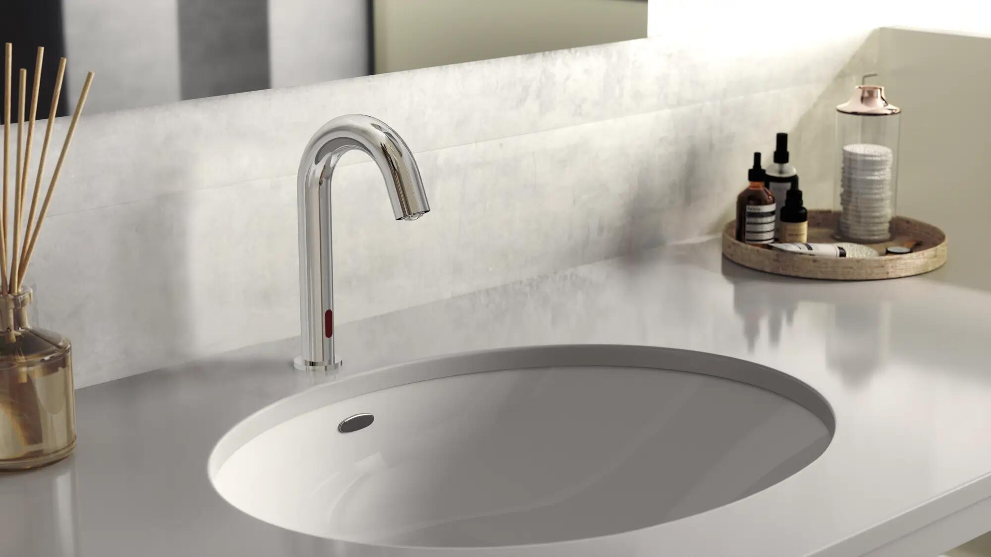 Grifo de lavabo CLEVER Urban electrónico caño alto cromo brillo. Apertura en frío. Antical. Latón - 2