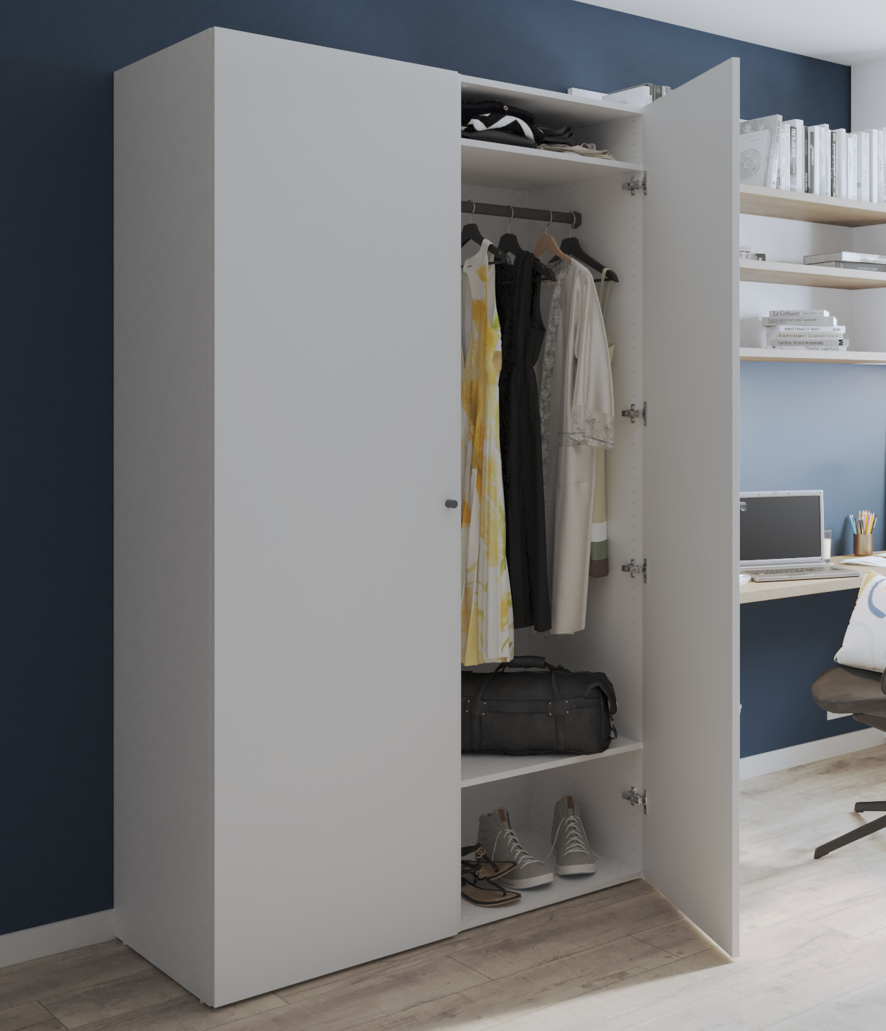 Caisson SPACEO Evo'M Blanc H.204,8 L.60 X P.54 cm - 3