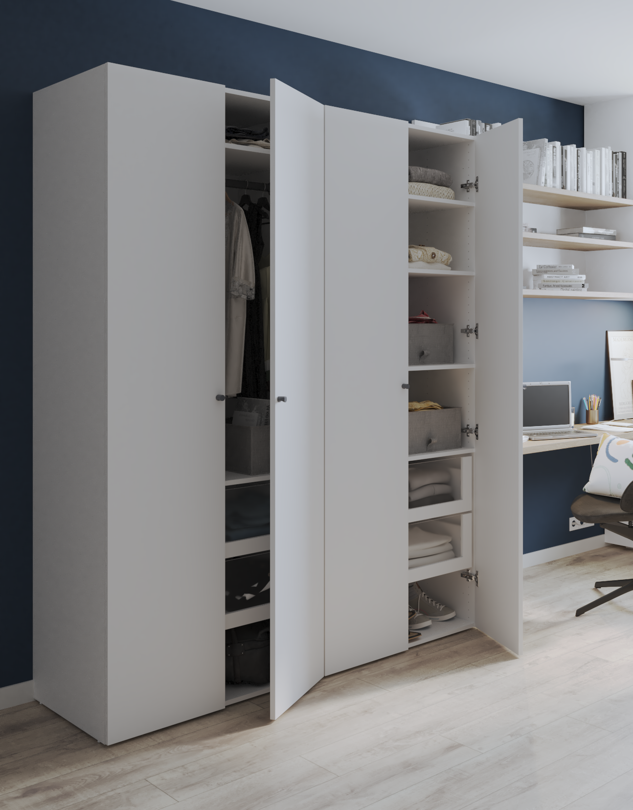 Módulo 204,8x80x54 cm branco Spaceo Evo'M - 10