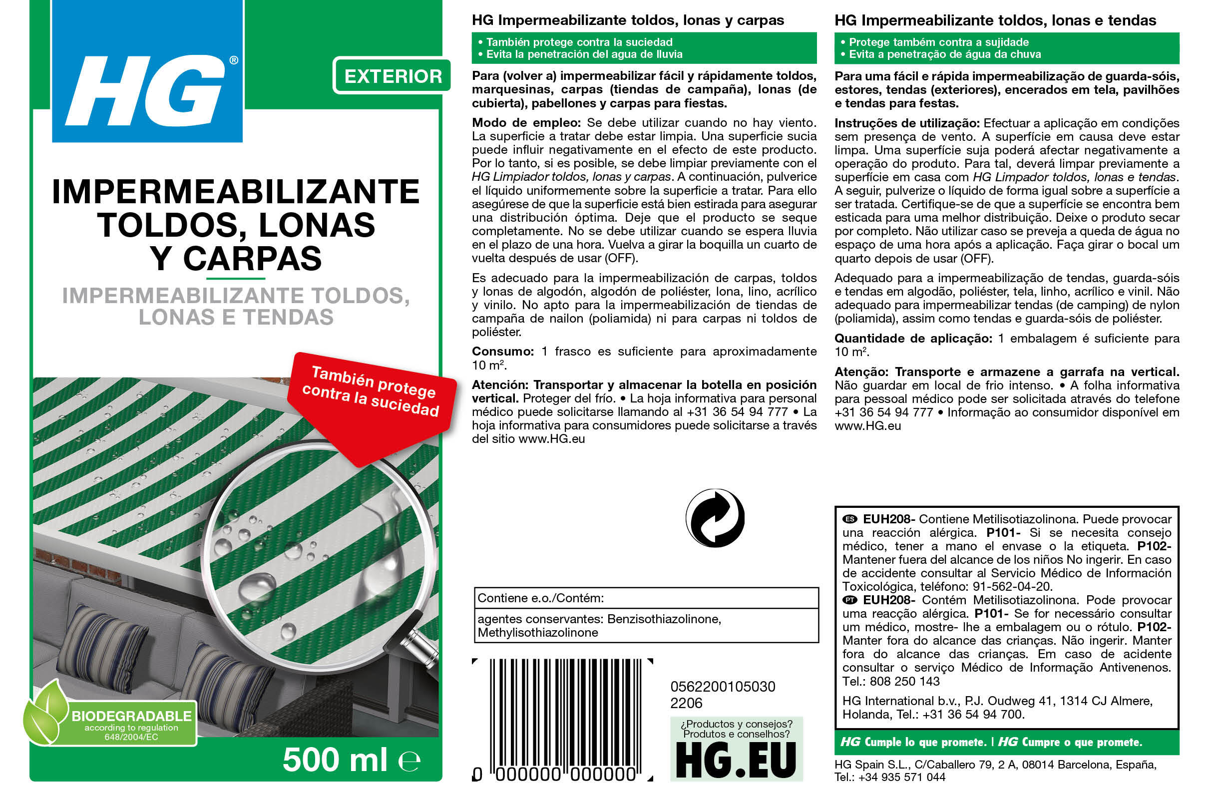 Impermeabilizador toldos HG 500 ml - 6