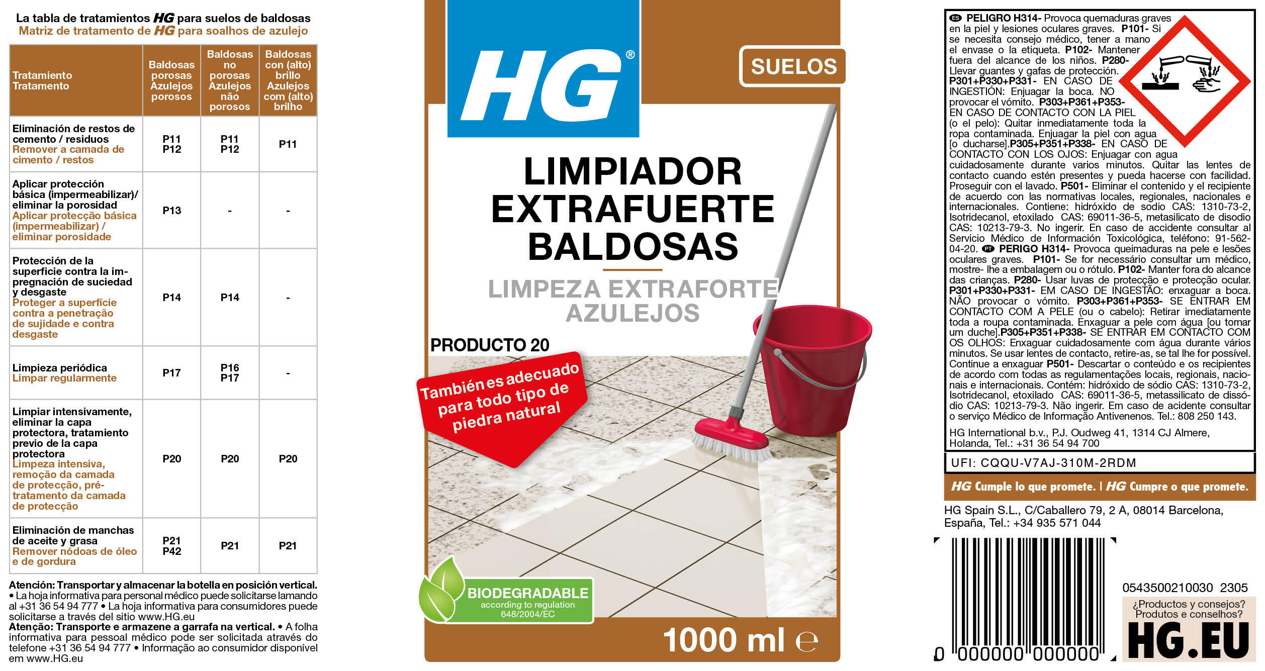 Decapante de pavimentos extraforte azulejos 1 L HG - 4