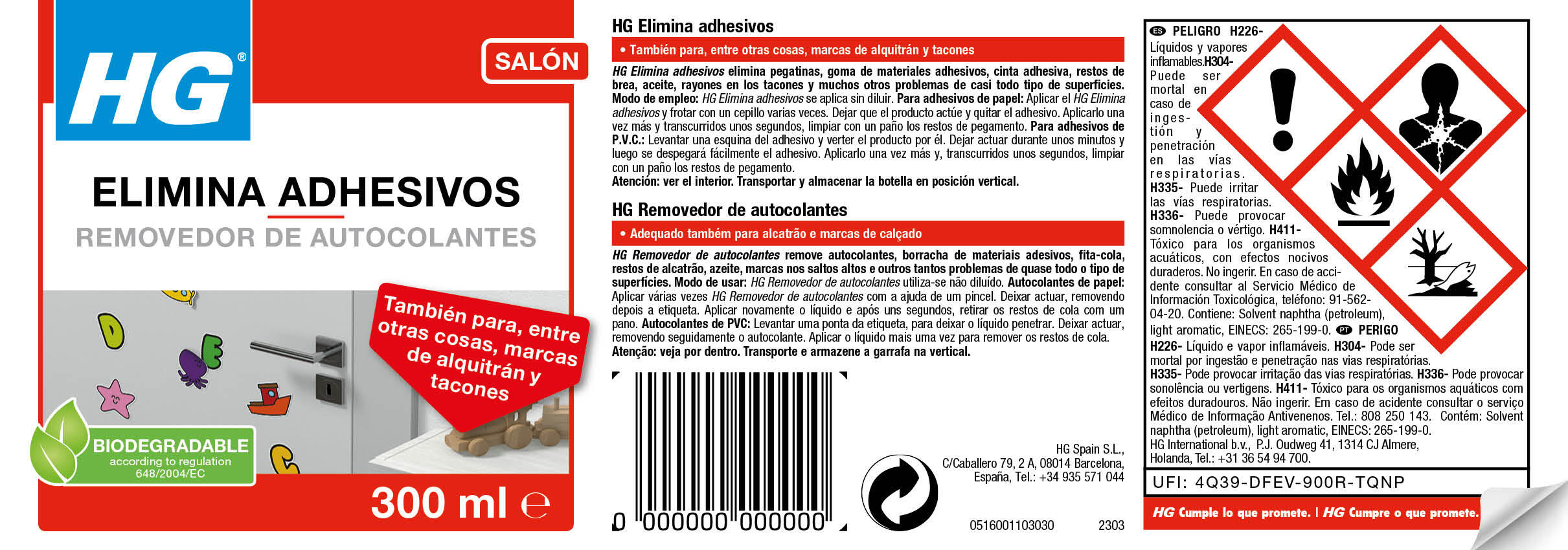 Removedor de adesivos etiquetas 300 ml HG - 4